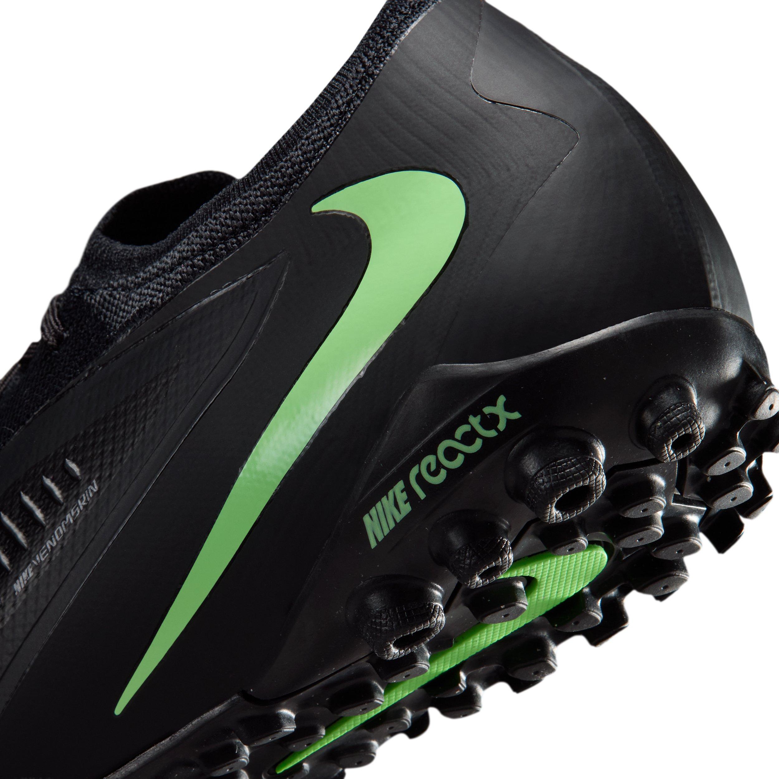 Nike Phantom 6 Low Pro Turf "Black/Black/Illusion Green" Men's Soccer Shoe - BLACK/BLACK/GREEN