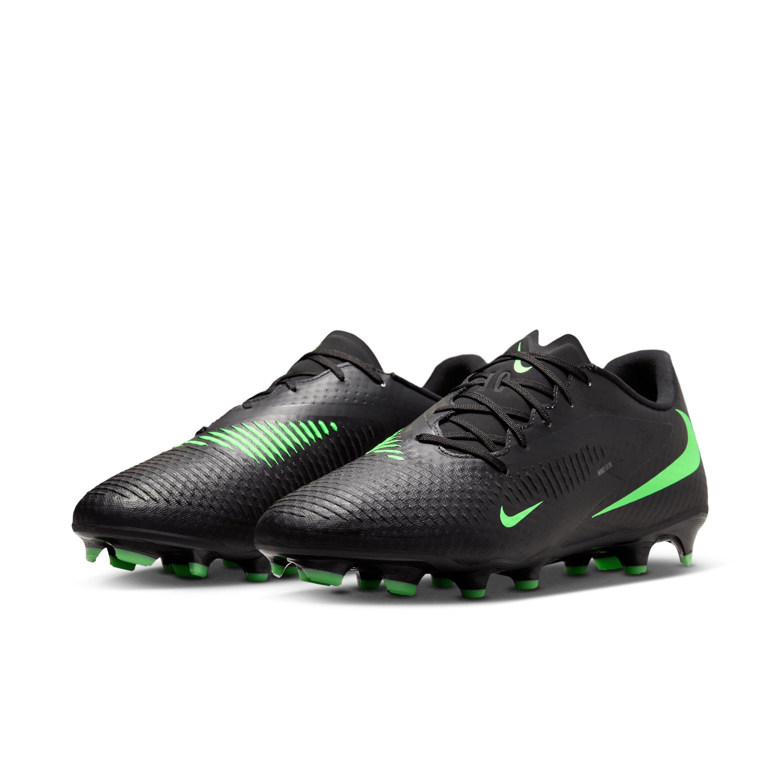 Nike Phantom 6 Low Academy MG "Black/Black/Illusion Green" Men's Soccer Cleat - BLACK/BLACK/GREEN Thumbnail View 3