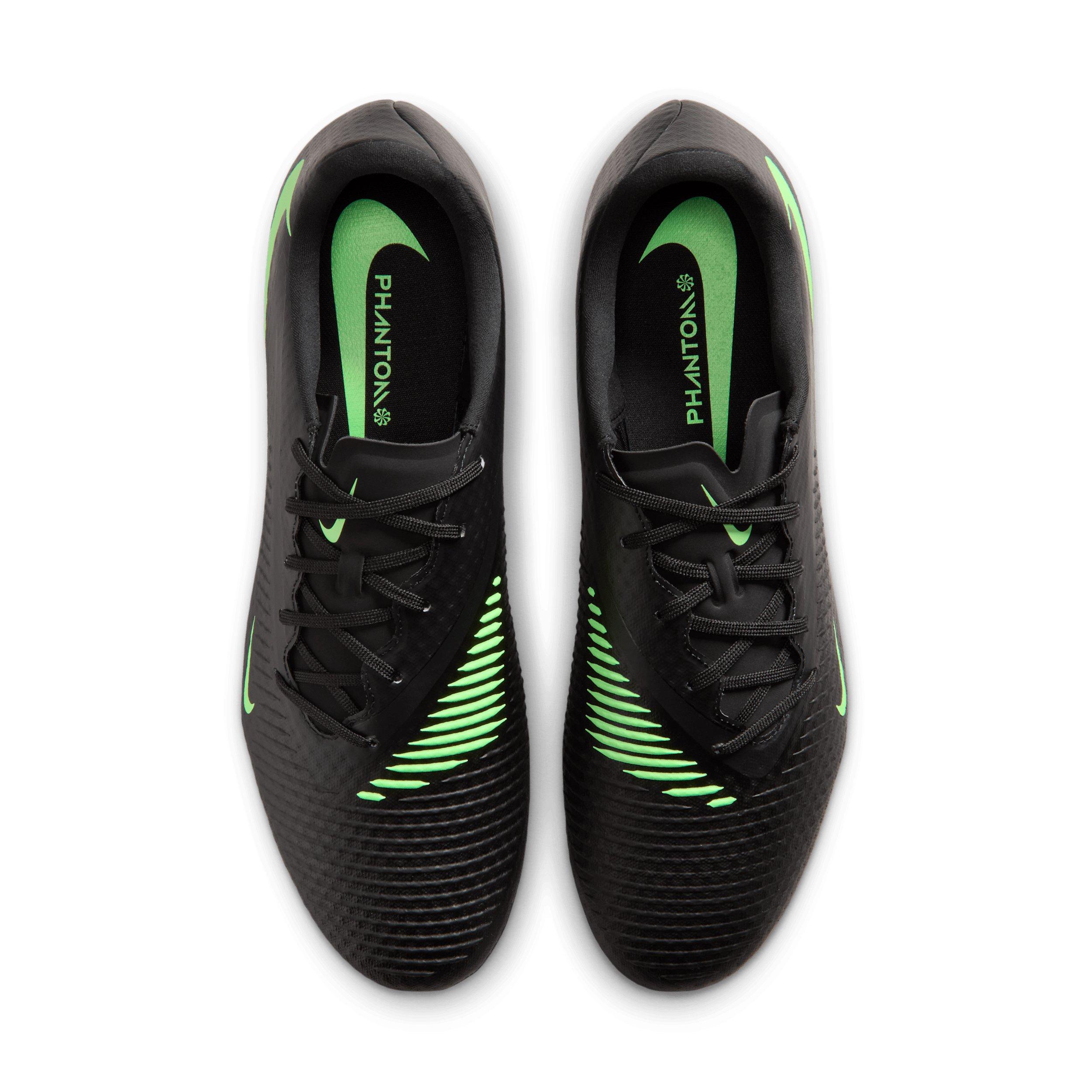 Nike Phantom 6 Low Academy MG "Black/Black/Illusion Green" Men's Soccer Cleat - BLACK/BLACK/GREEN Thumbnail View 4