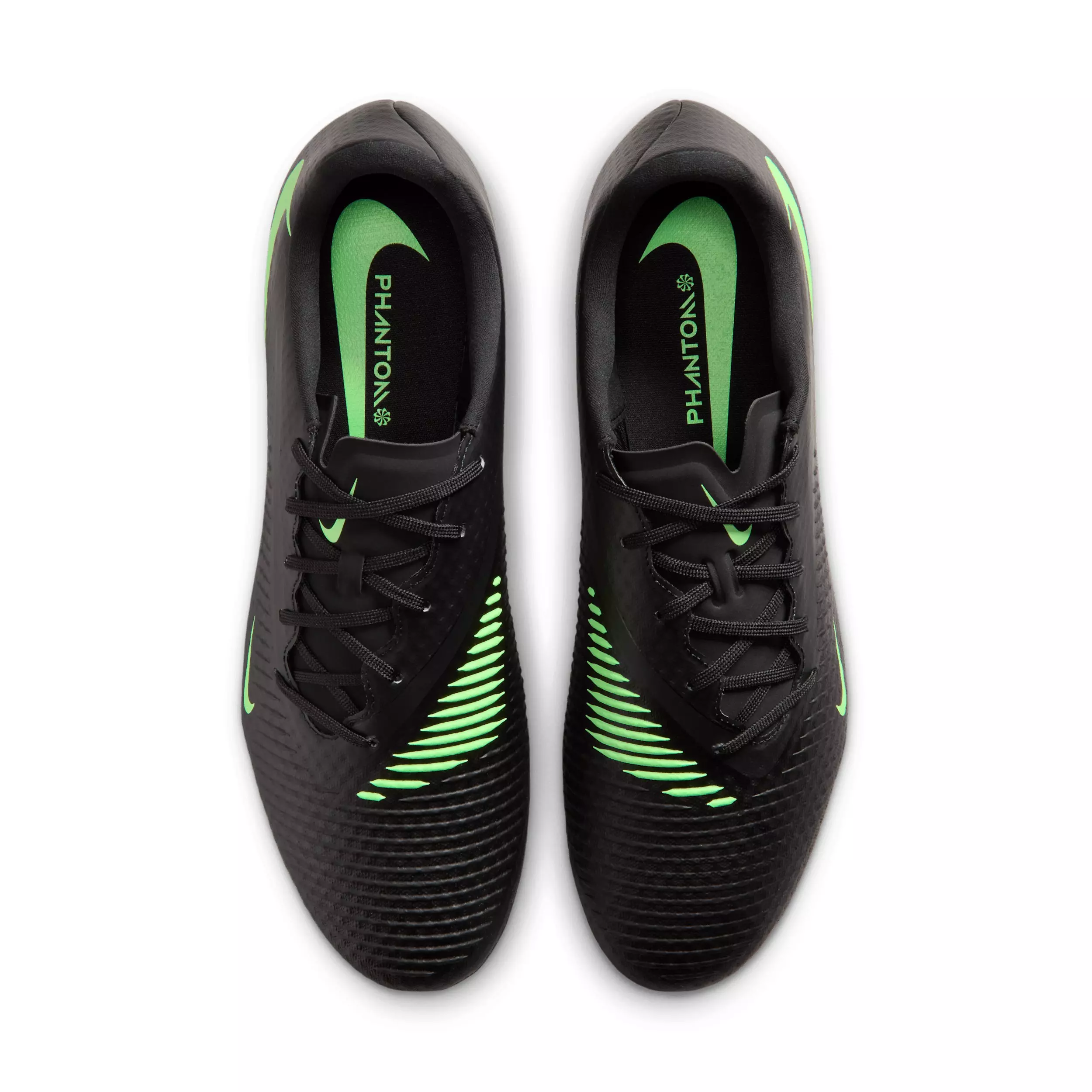 Nike Phantom 6 Low Academy MG "Black/Black/Illusion Green" Men's Soccer Cleat - BLACK/BLACK/GREEN