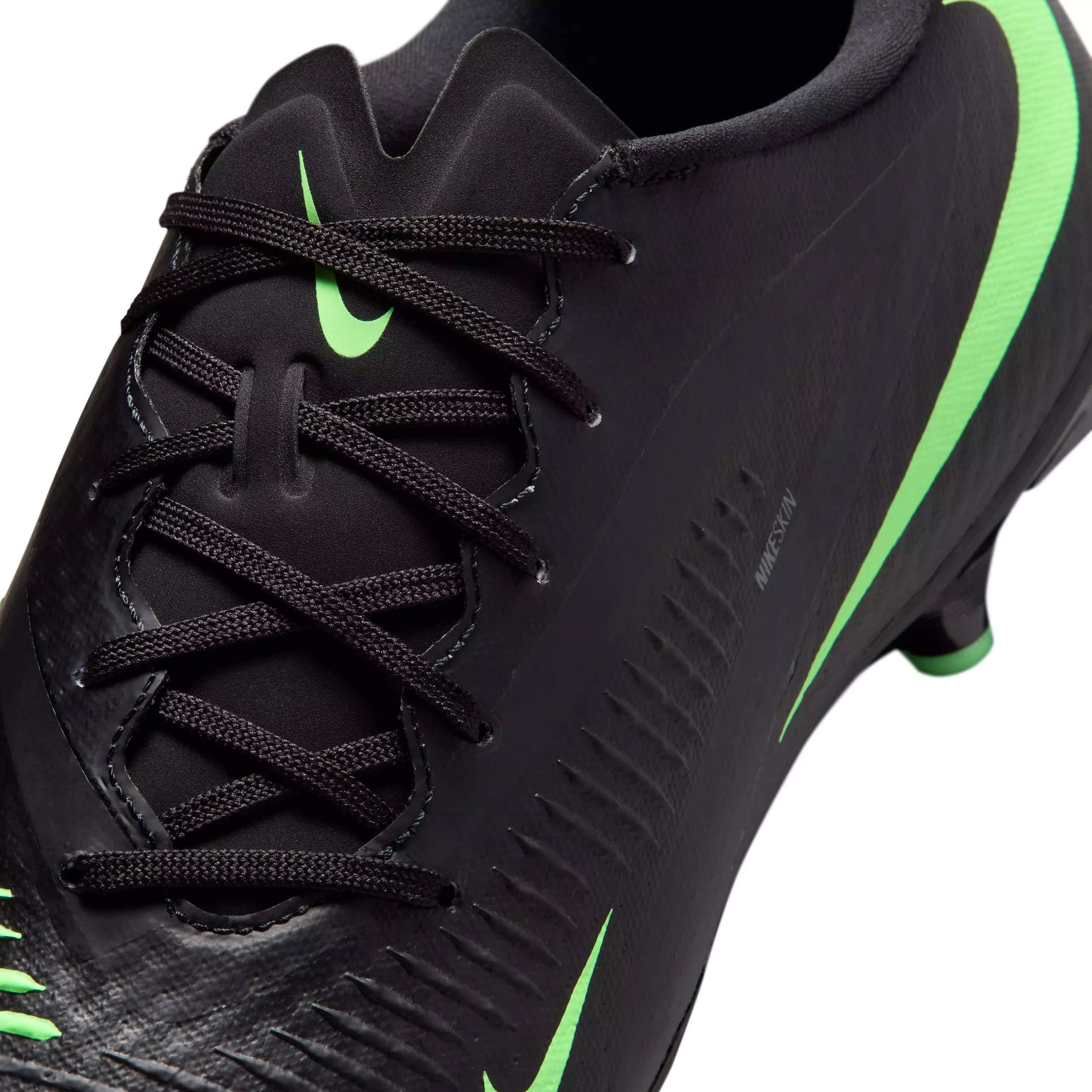 Nike Phantom 6 Low Academy MG "Black/Black/Illusion Green" Men's Soccer Cleat - BLACK/BLACK/GREEN
