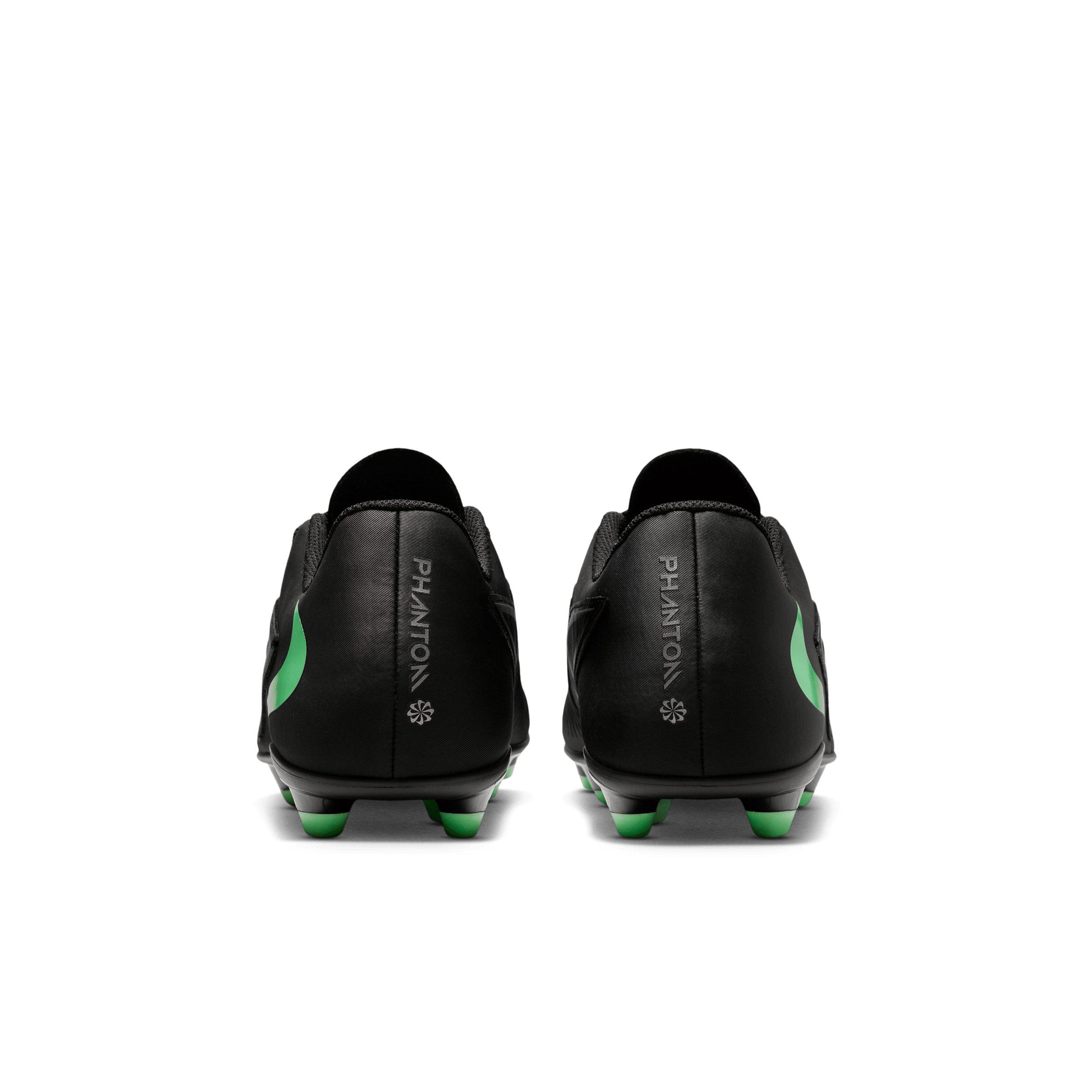 Nike Phantom 6 Low Club MG "Black/Black/Illusion Green" Men's Soccer Cleat - BLACK/BLACK/GREEN Thumbnail View 5