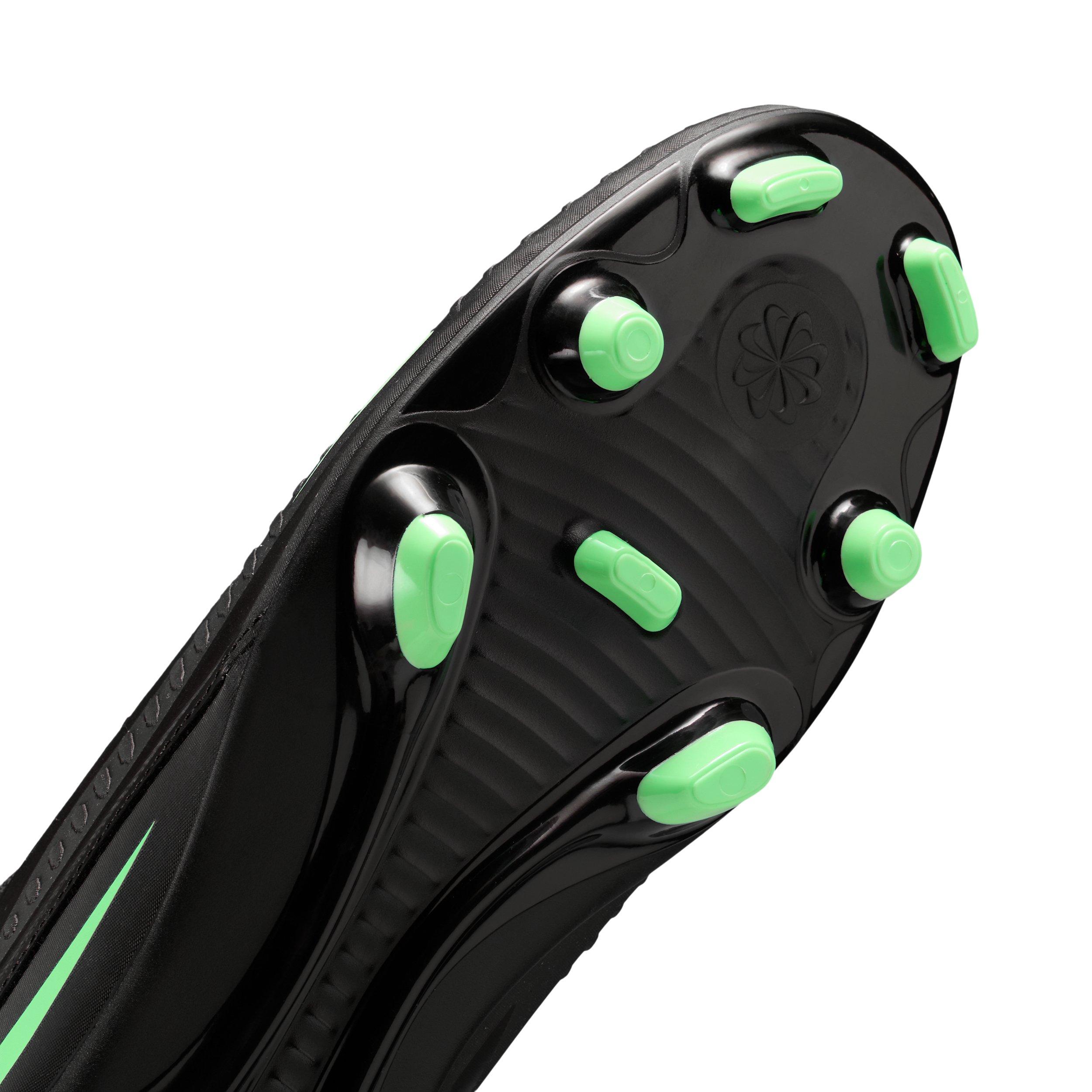 Nike Phantom 6 Low Club MG "Black/Black/Illusion Green" Men's Soccer Cleat - BLACK/BLACK/GREEN Thumbnail View 7