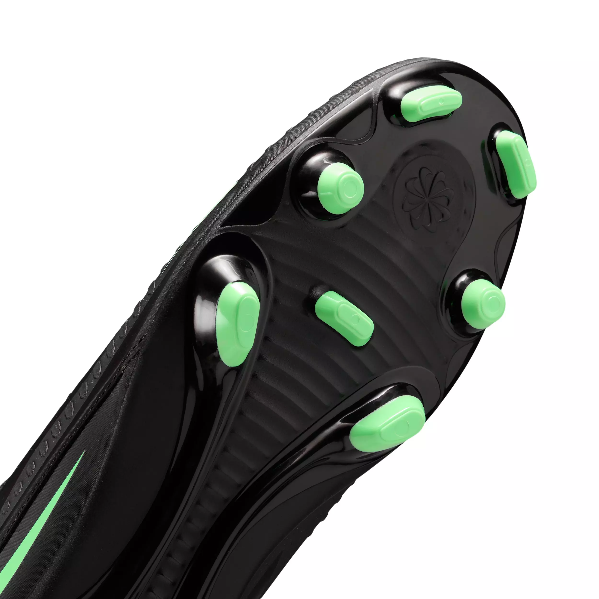 Nike Phantom 6 Low Club MG "Black/Black/Illusion Green" Men's Soccer Cleat - BLACK/BLACK/GREEN