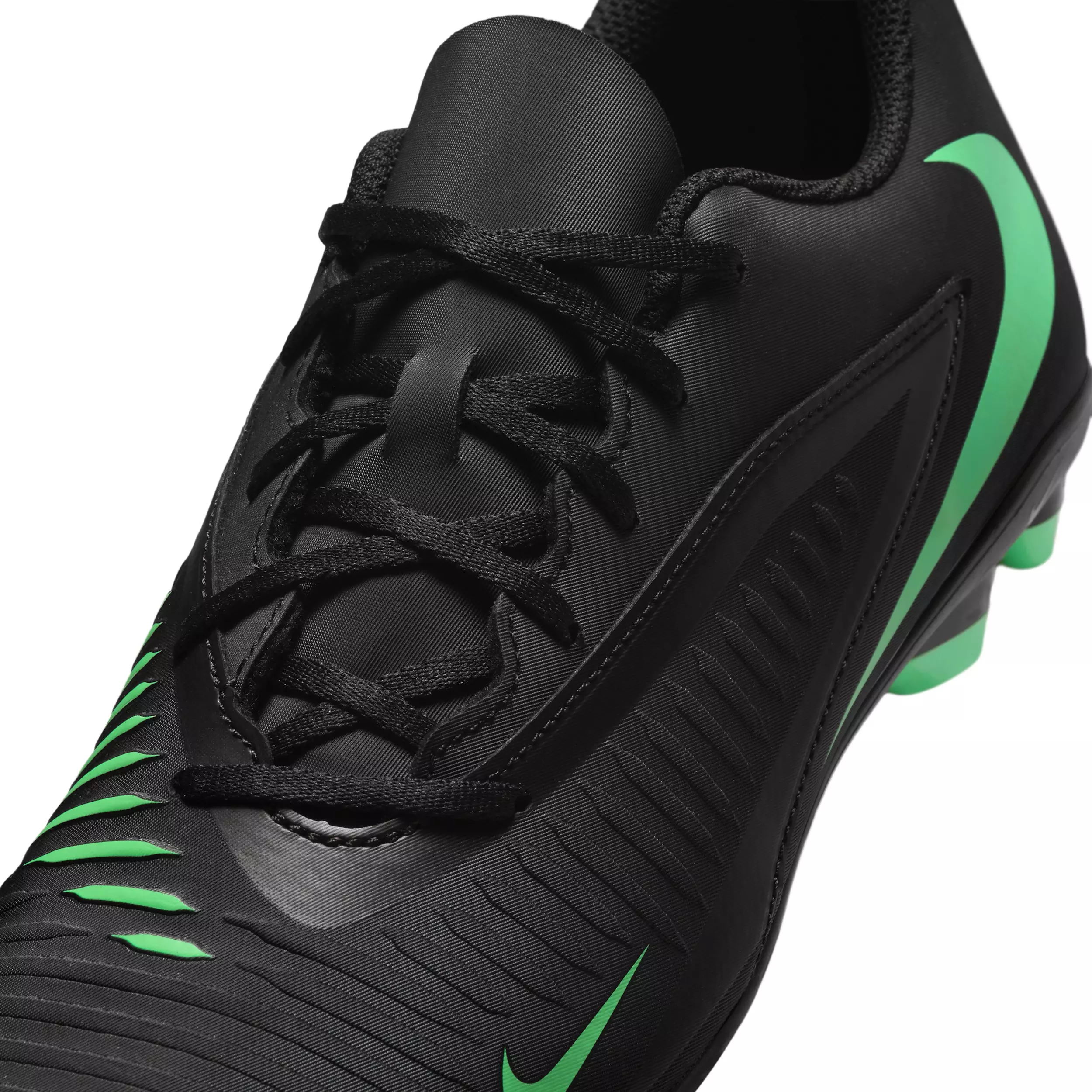Nike Phantom 6 Low Club MG "Black/Black/Illusion Green" Men's Soccer Cleat - BLACK/BLACK/GREEN