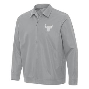 Antigua Men's Chicago Bulls Pivot Jacket-Light Grey
