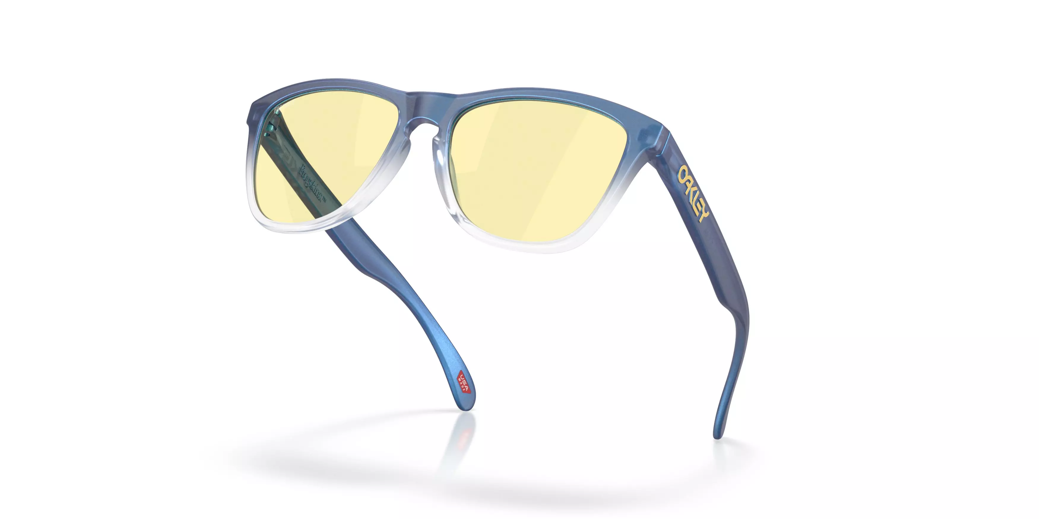 Oakley Frogskins Fortnite Prizm Gaming Sunglasses – Matte Cyan/Blue/Clear Shift Fade - BLUE/YELLOW