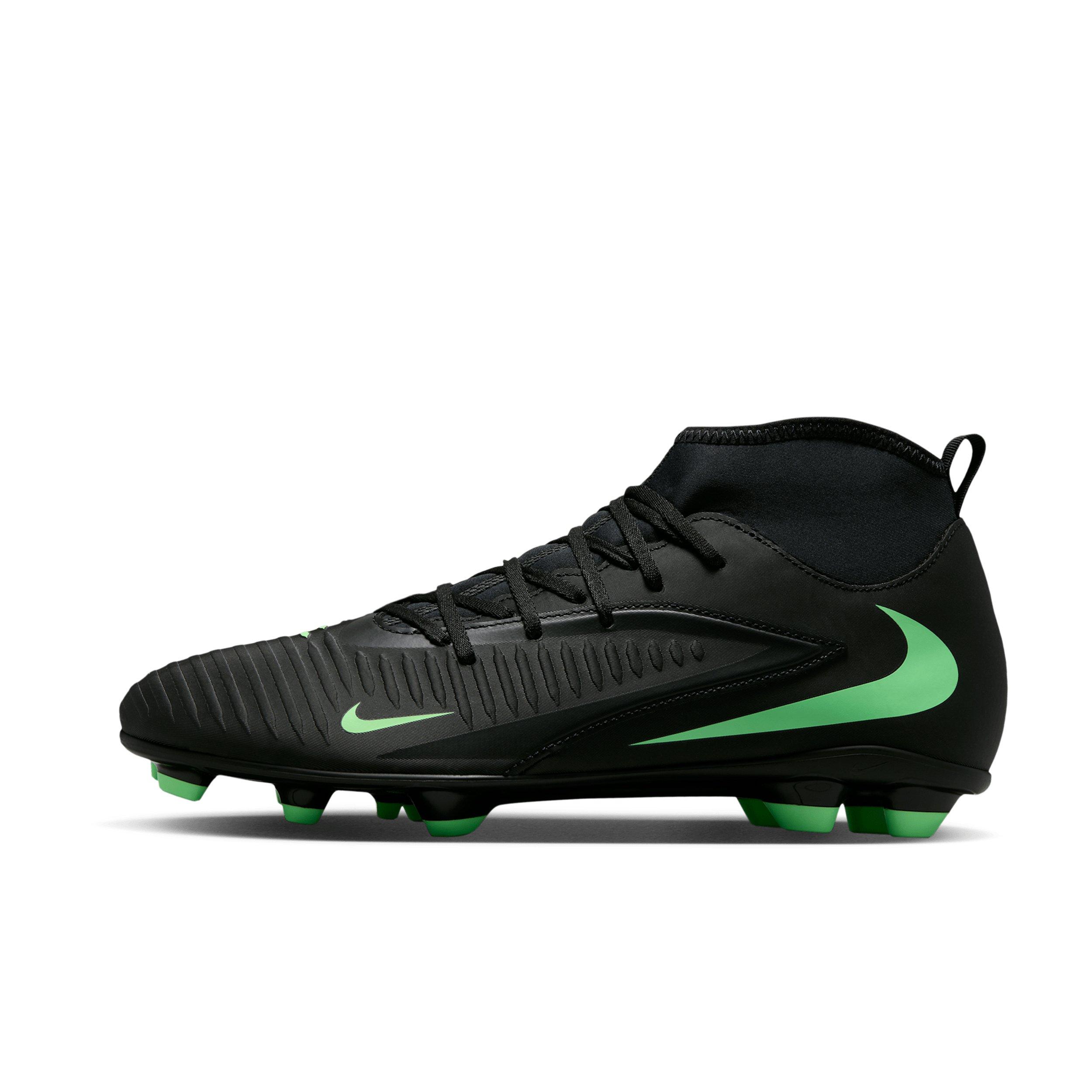 Nike Phantom 6 High Club MG "Black/Black/Illusion Green" Men's Soccer Cleat - BLACK/BLACK/GREEN Thumbnail View 2