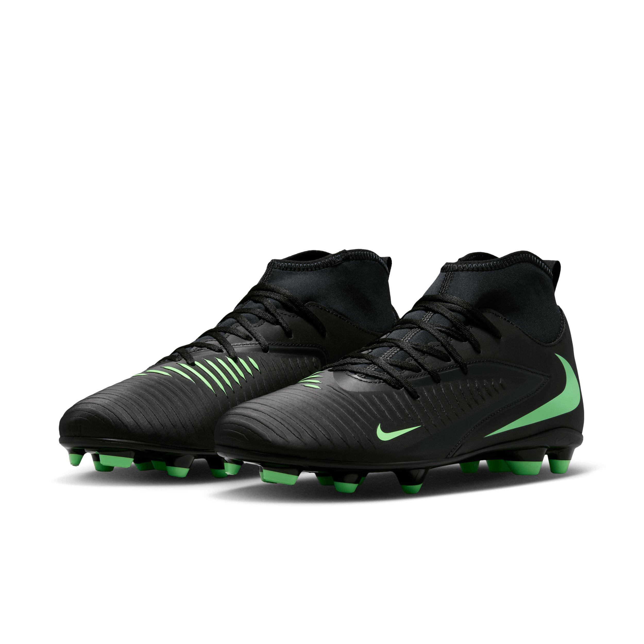 Nike Phantom 6 High Club MG "Black/Black/Illusion Green" Men's Soccer Cleat - BLACK/BLACK/GREEN Thumbnail View 3