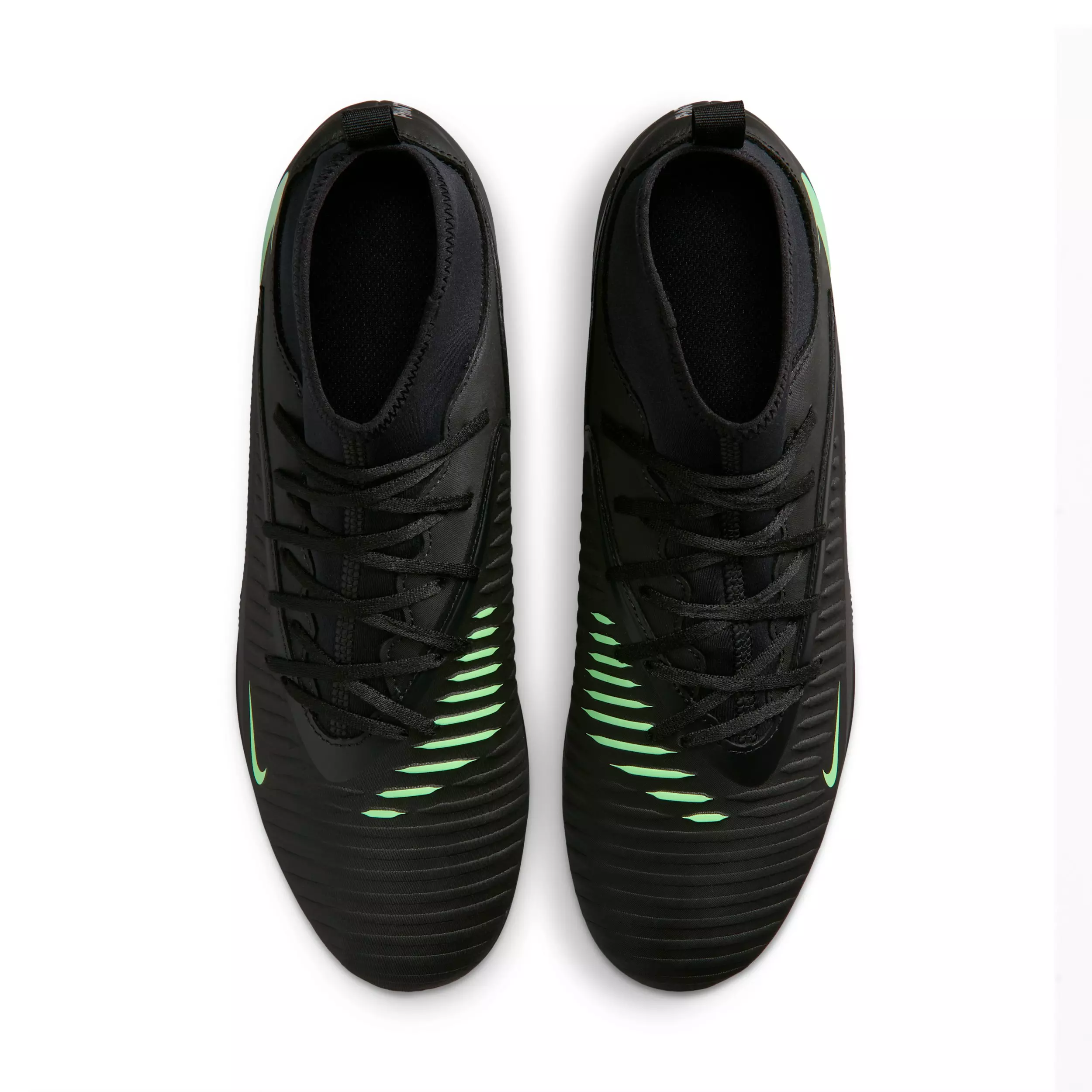 Nike Phantom 6 High Club MG "Black/Black/Illusion Green" Men's Soccer Cleat - BLACK/BLACK/GREEN