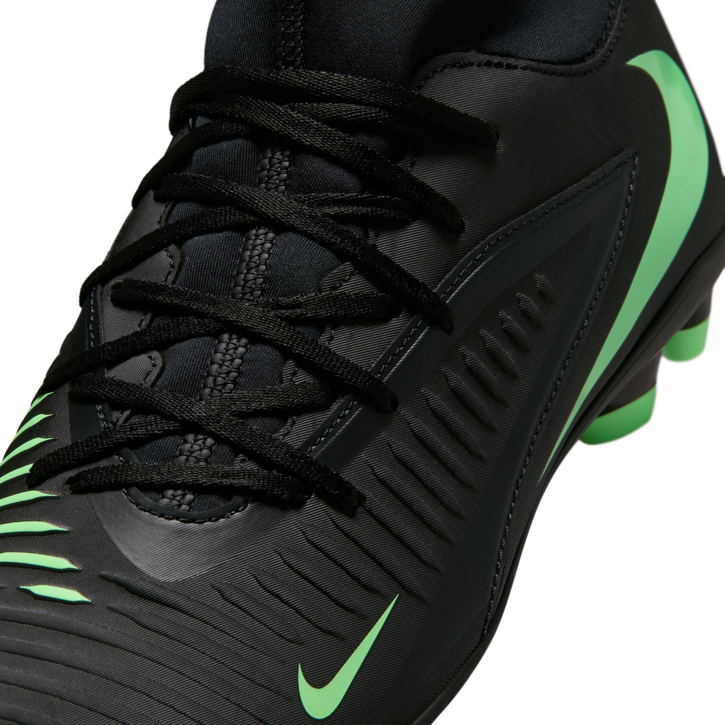 Nike Phantom 6 High Club MG "Black/Black/Illusion Green" Men's Soccer Cleat - BLACK/BLACK/GREEN Thumbnail View 8