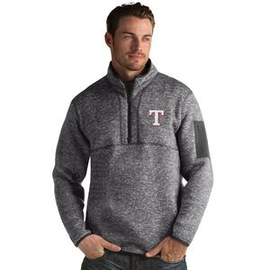 Men's Antigua Gray/Black Texas Rangers Answer Polo