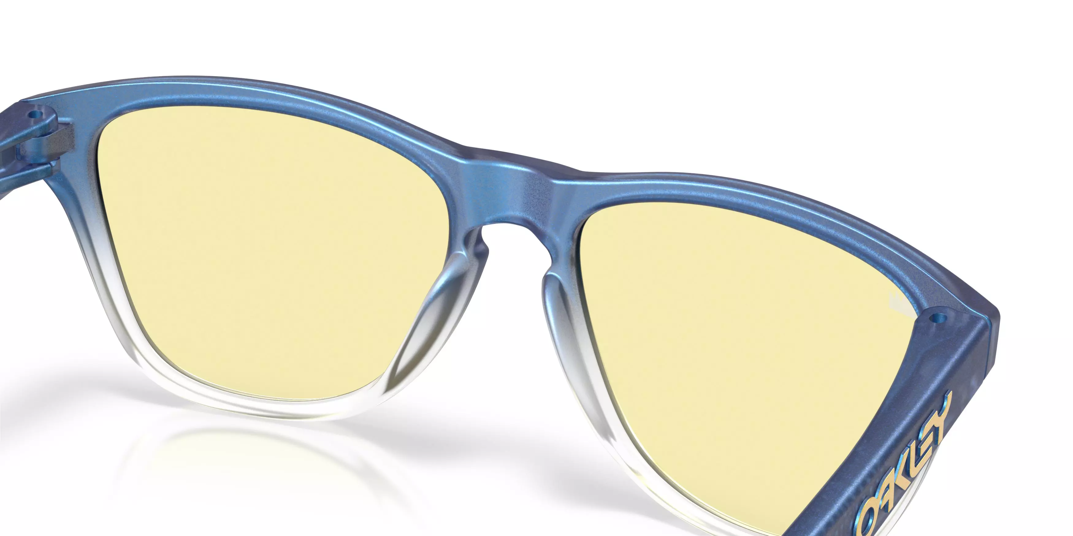 Oakley Frogskins S Fortnite Prizm Gaming Sunglasses &ndash; Matte Cyan/Blue/Clear Shift Fade - BLUE/YELLOW