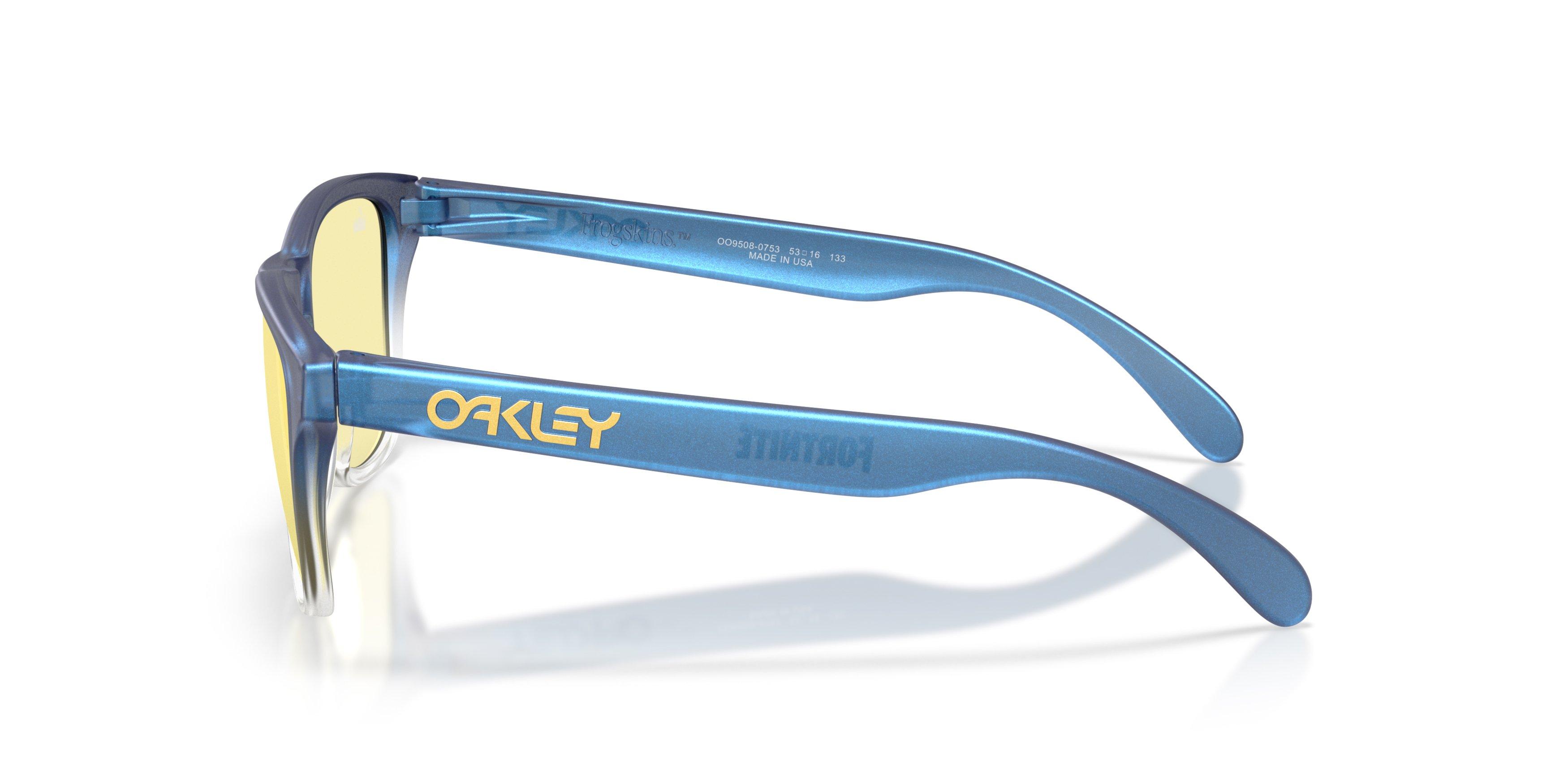 Oakley Frogskins S Fortnite Prizm Gaming Sunglasses &ndash; Matte Cyan/Blue/Clear Shift Fade - BLUE/YELLOW Thumbnail View 6