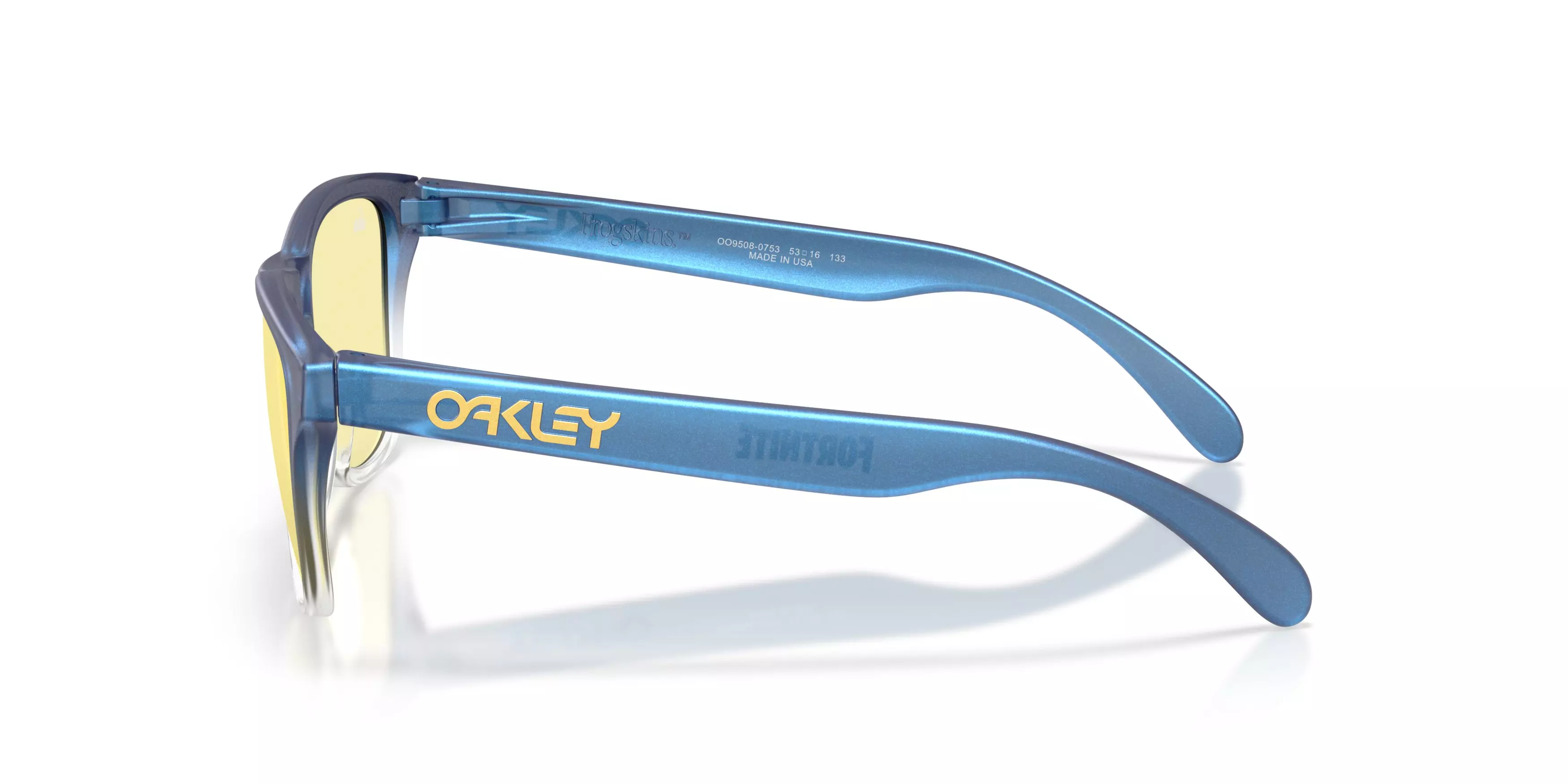 Oakley Frogskins S Fortnite Prizm Gaming Sunglasses &ndash; Matte Cyan/Blue/Clear Shift Fade - BLUE/YELLOW