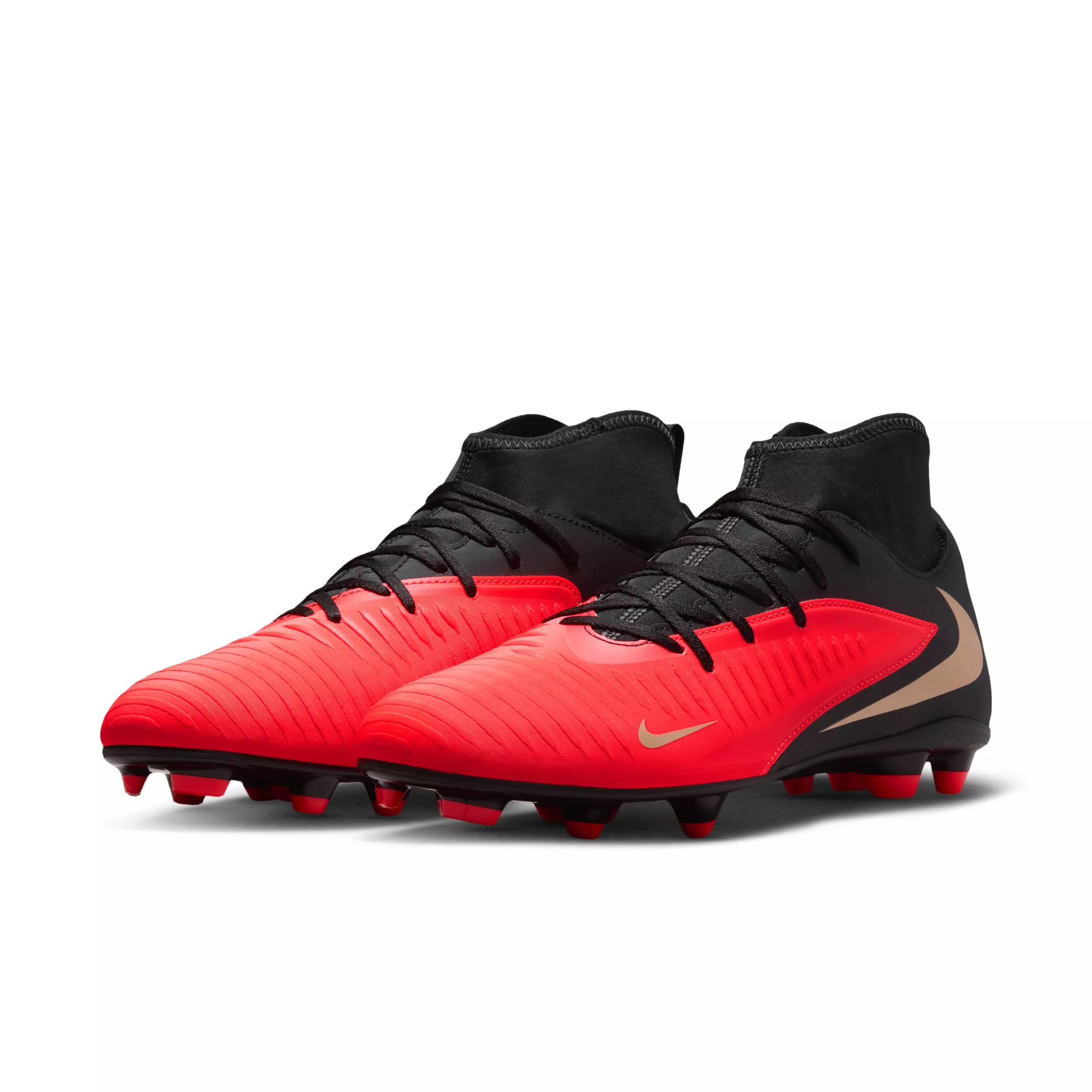 Nike Phantom 6 High Club MG "Bright Crimson/Black/Blur" Men's Soccer Cleat - CRIMSON/BLACK/BLUR