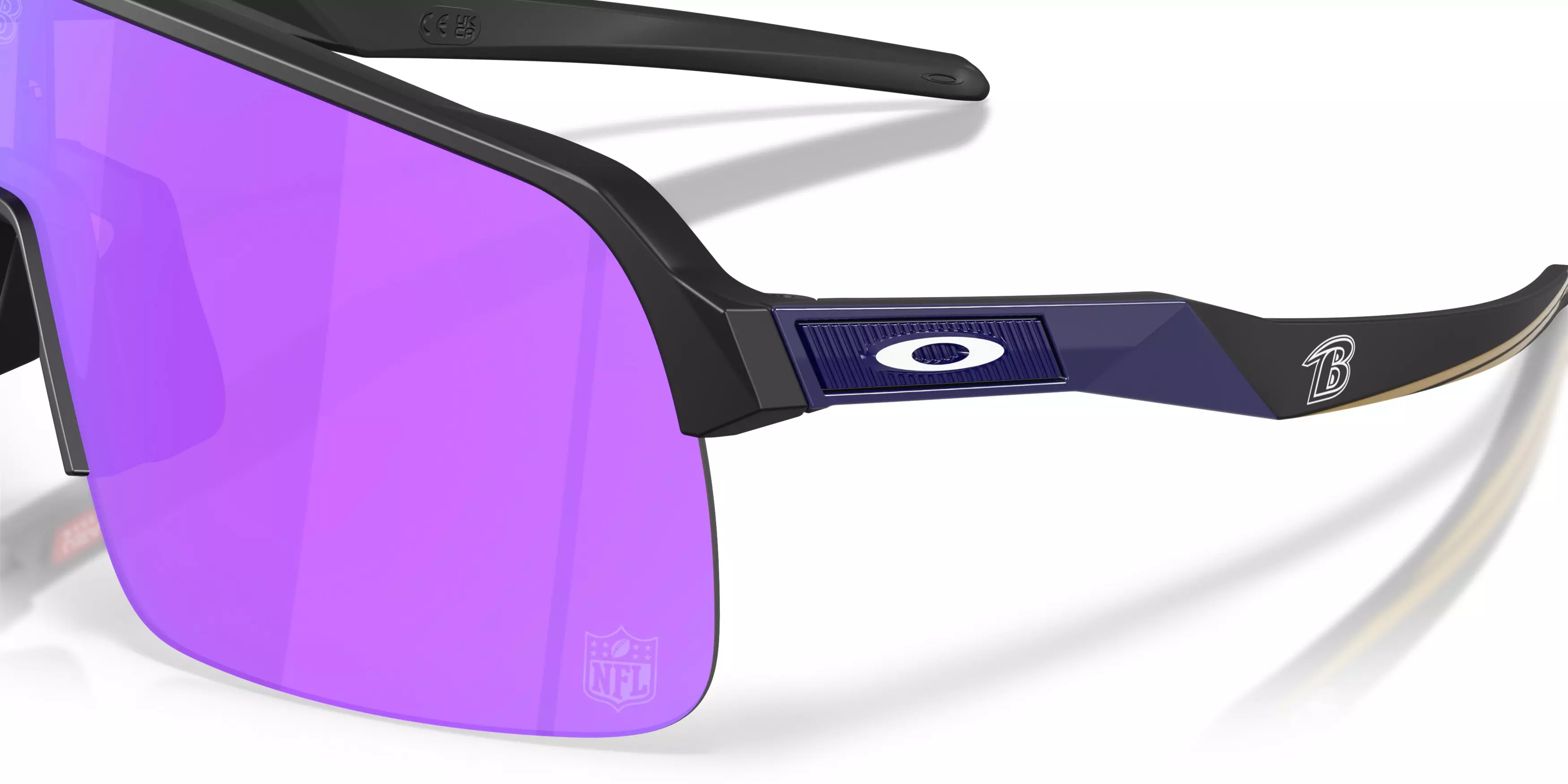 Oakley Baltimore Ravens 2025 Sutro Lite Prizm Violet Sunglasses – Matte Black - BLACK/PURPLE