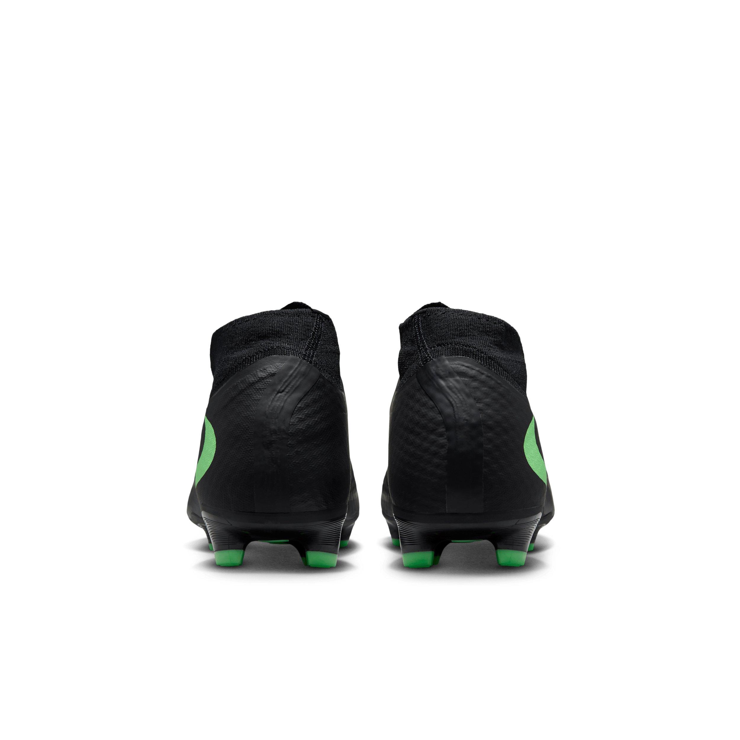 Nike Phantom 6 High Academy MG "Black/Black/Illusion Green" Men's Soccer Cleat - BLACK/BLACK/GREEN Thumbnail View 4