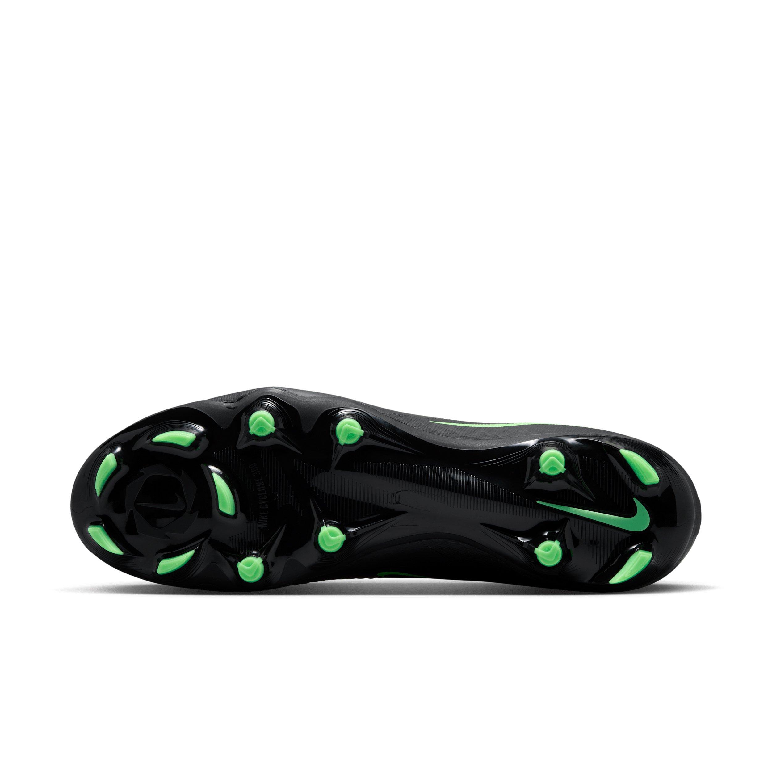 Nike Phantom 6 High Academy MG "Black/Black/Illusion Green" Men's Soccer Cleat - BLACK/BLACK/GREEN Thumbnail View 5