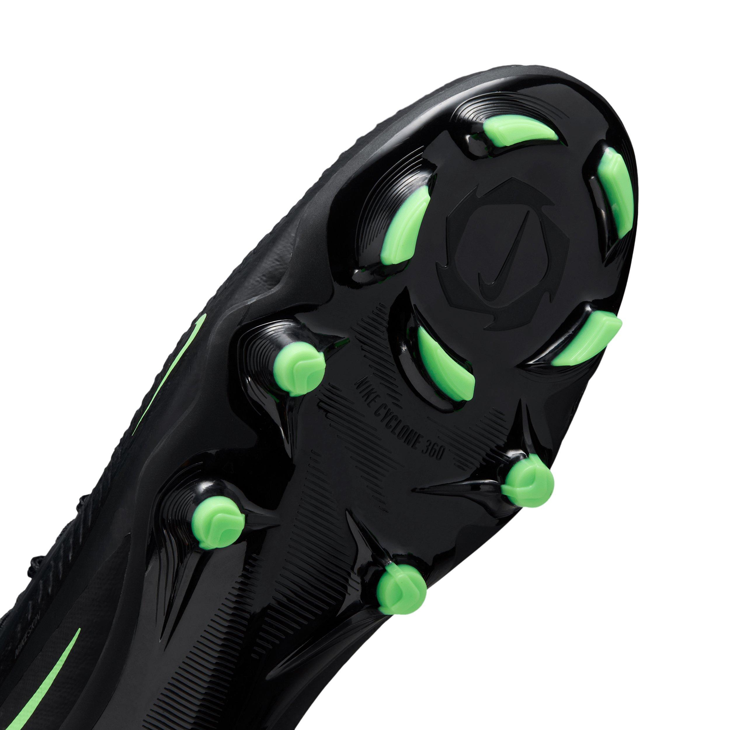 Nike Phantom 6 High Academy MG "Black/Black/Illusion Green" Men's Soccer Cleat - BLACK/BLACK/GREEN Thumbnail View 6