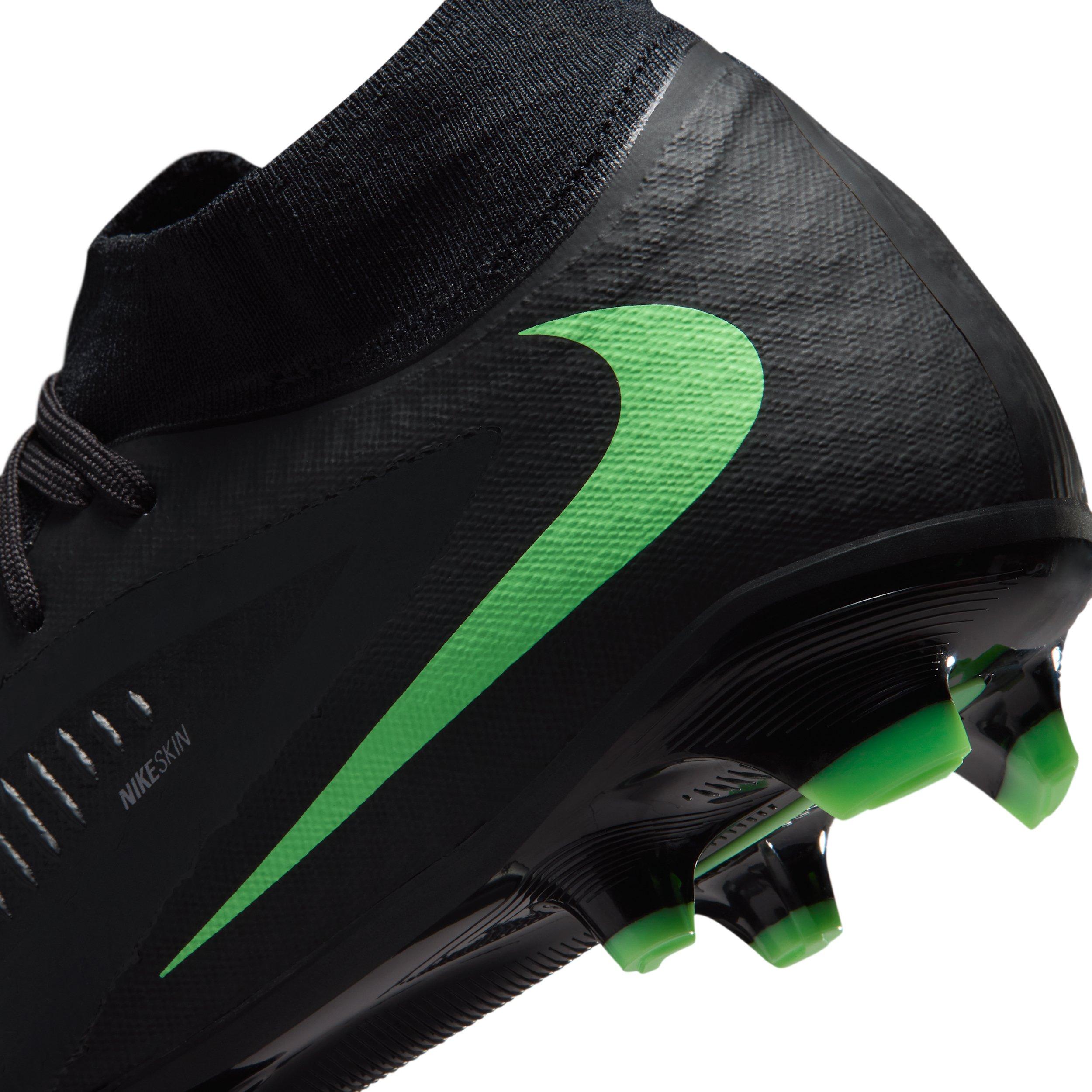 Nike Phantom 6 High Academy MG "Black/Black/Illusion Green" Men's Soccer Cleat - BLACK/BLACK/GREEN Thumbnail View 7