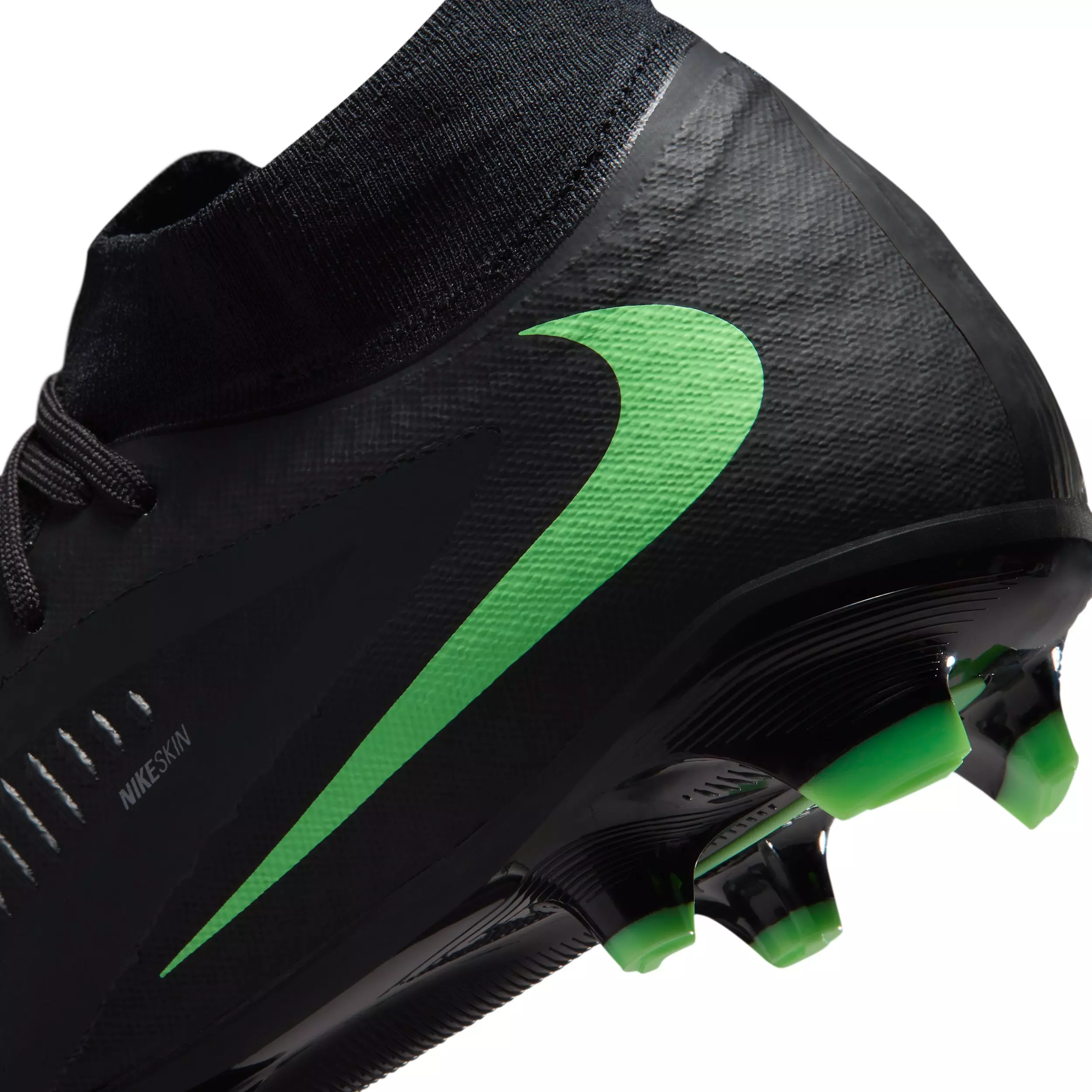 Nike Phantom 6 High Academy MG "Black/Black/Illusion Green" Men's Soccer Cleat - BLACK/BLACK/GREEN