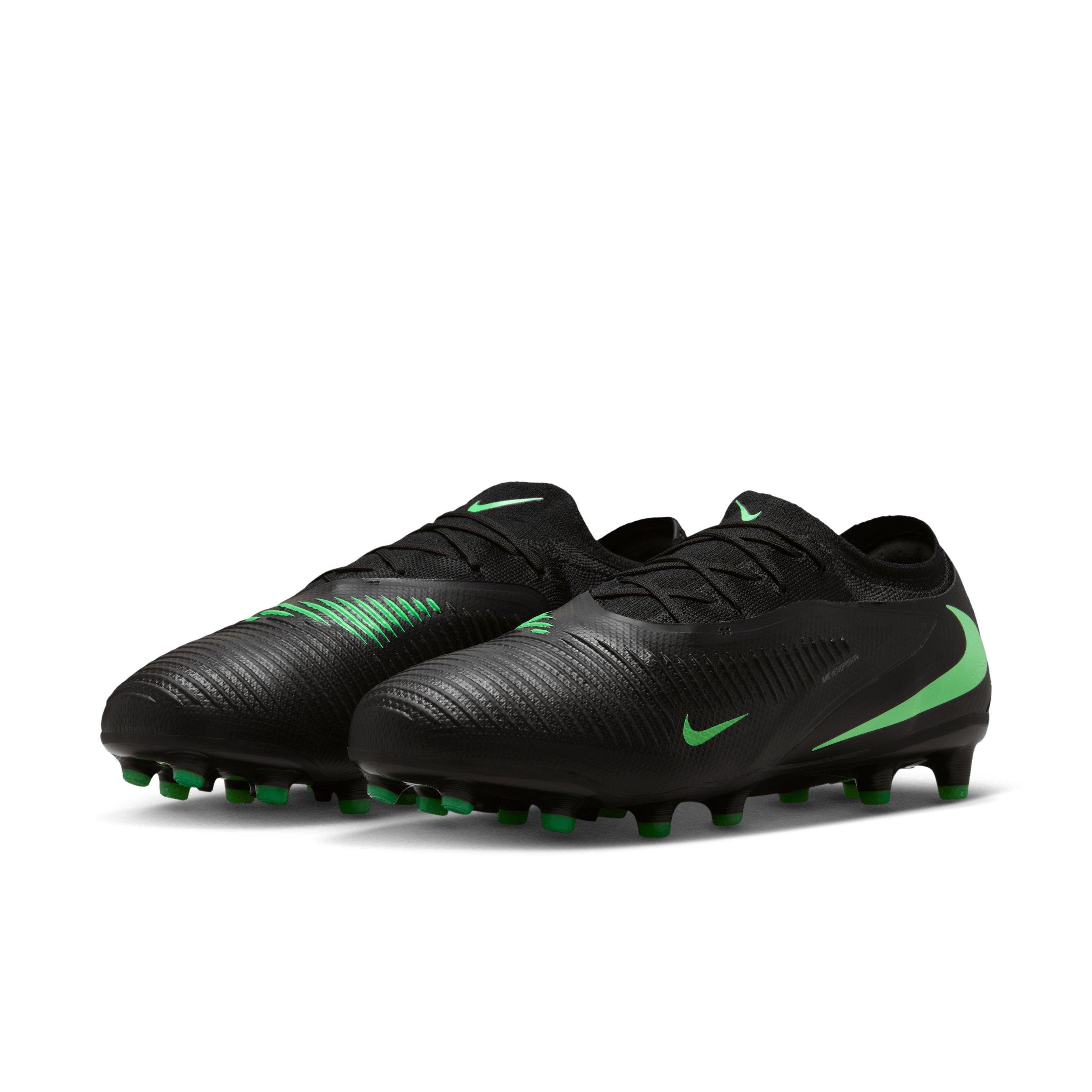 Nike Phantom 6 Low Pro AG "Black/Black/Illusion Green" Men's Soccer Cleat - BLACK/BLACK/GREEN