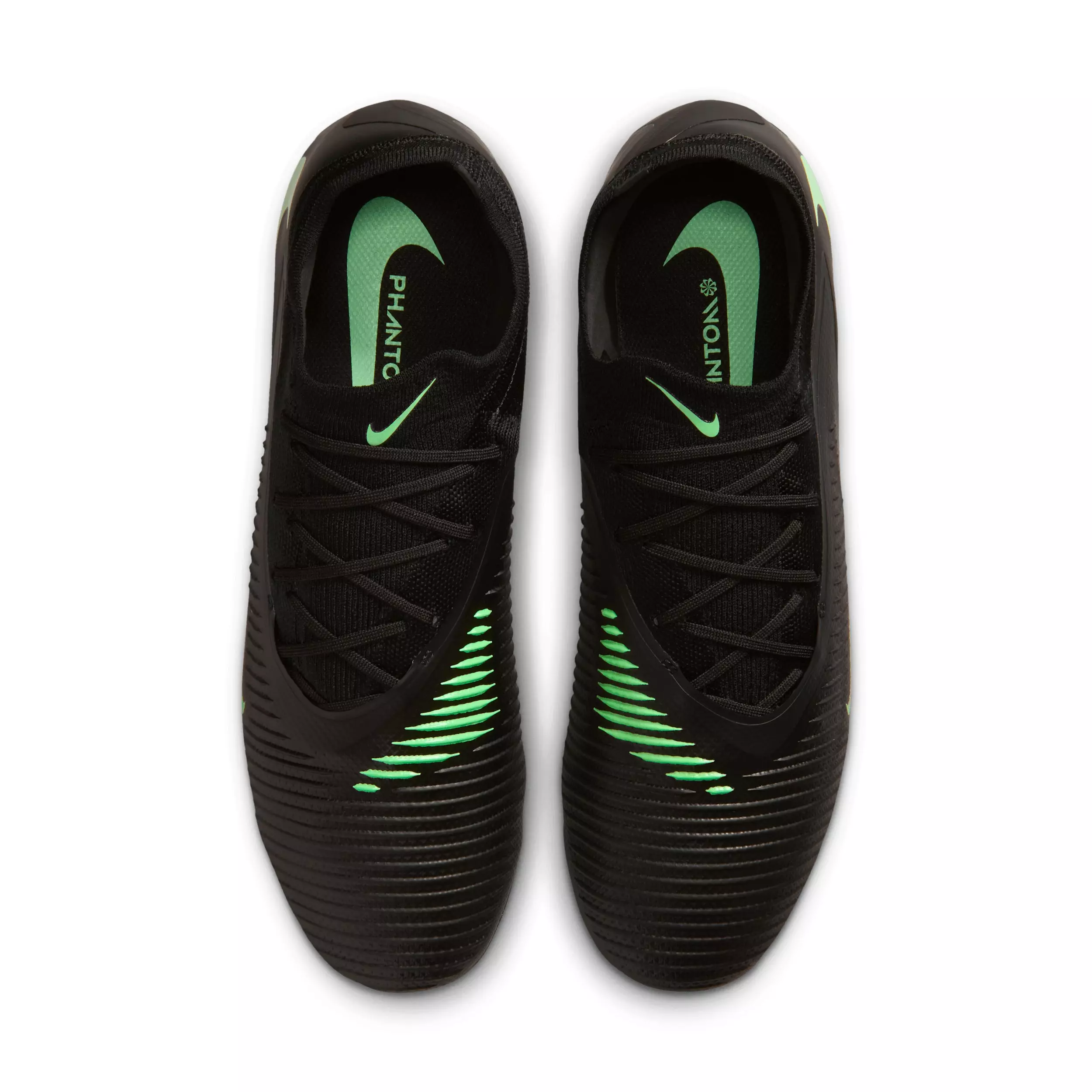 Nike Phantom 6 Low Pro AG "Black/Black/Illusion Green" Men's Soccer Cleat - BLACK/BLACK/GREEN