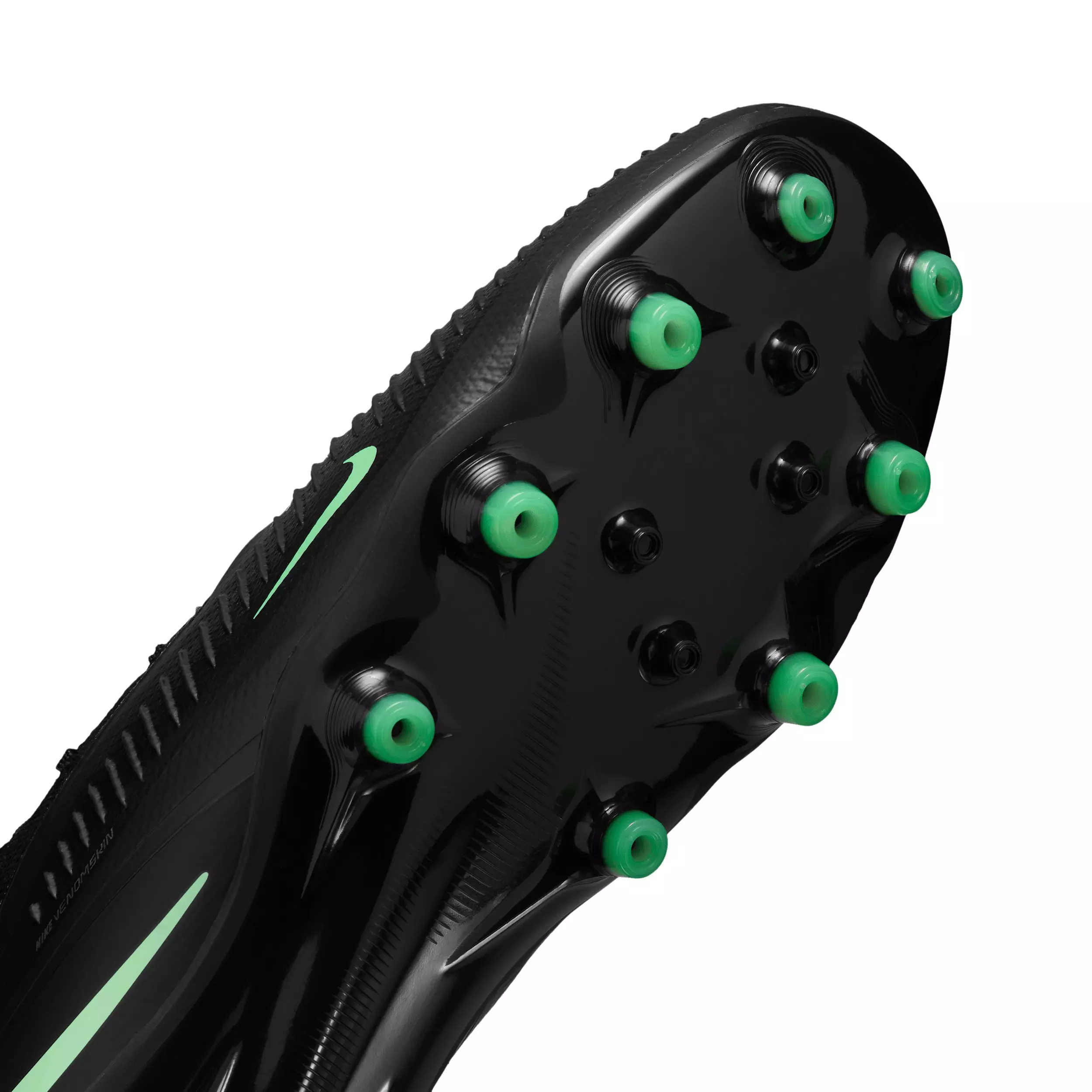 Nike Phantom 6 Low Pro AG "Black/Black/Illusion Green" Men's Soccer Cleat - BLACK/BLACK/GREEN