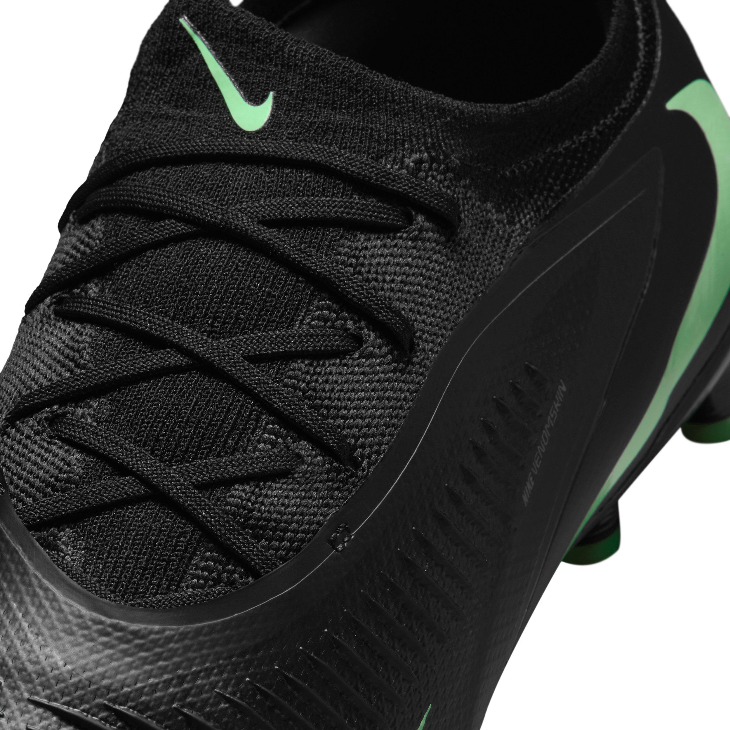 Nike Phantom 6 Low Pro AG "Black/Black/Illusion Green" Men's Soccer Cleat - BLACK/BLACK/GREEN