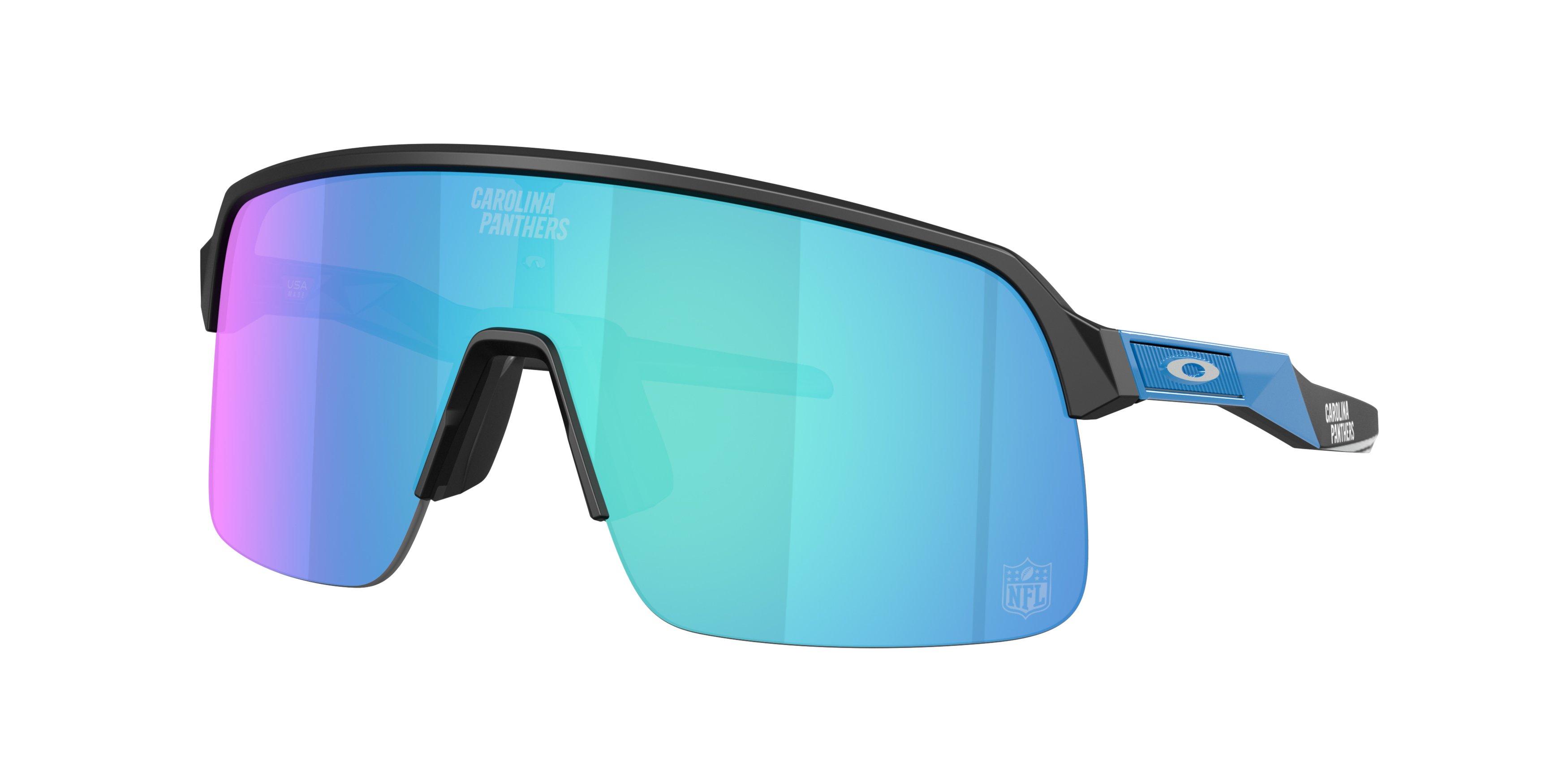 Oakley Carolina Panthers 2025 Sutro Lite Prizm Sapphire Sunglasses &ndash; Matte Black - BLACK/BLUE Thumbnail View 1