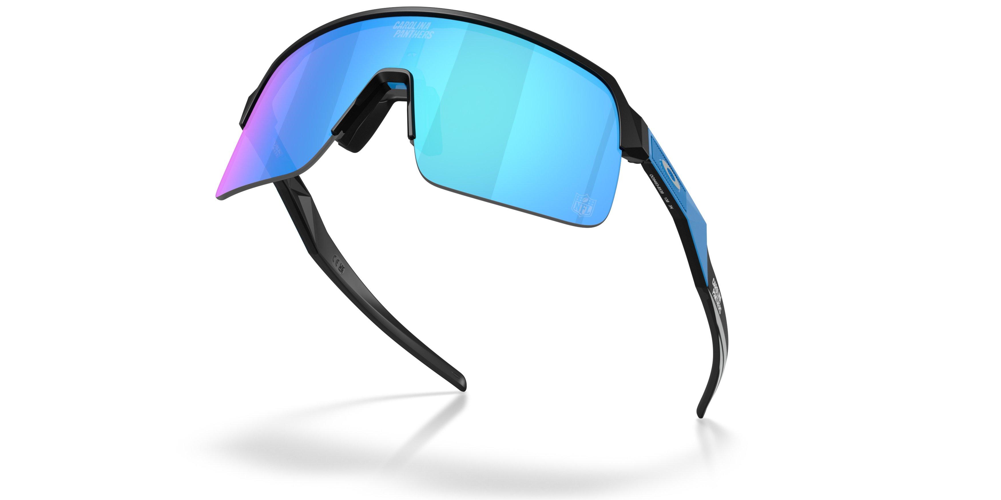 Oakley Carolina Panthers 2025 Sutro Lite Prizm Sapphire Sunglasses &ndash; Matte Black - BLACK/BLUE Thumbnail View 7