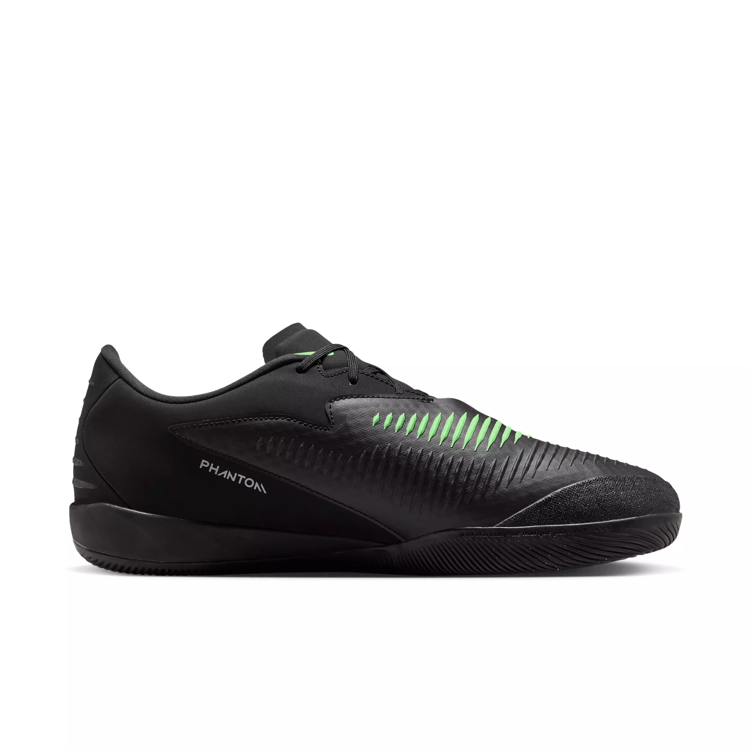 Nike Phantom 6 Low Academy IC "Black/Black/Illusion Green" Men's Soccer Shoe - BLACK/BLACK/GREEN