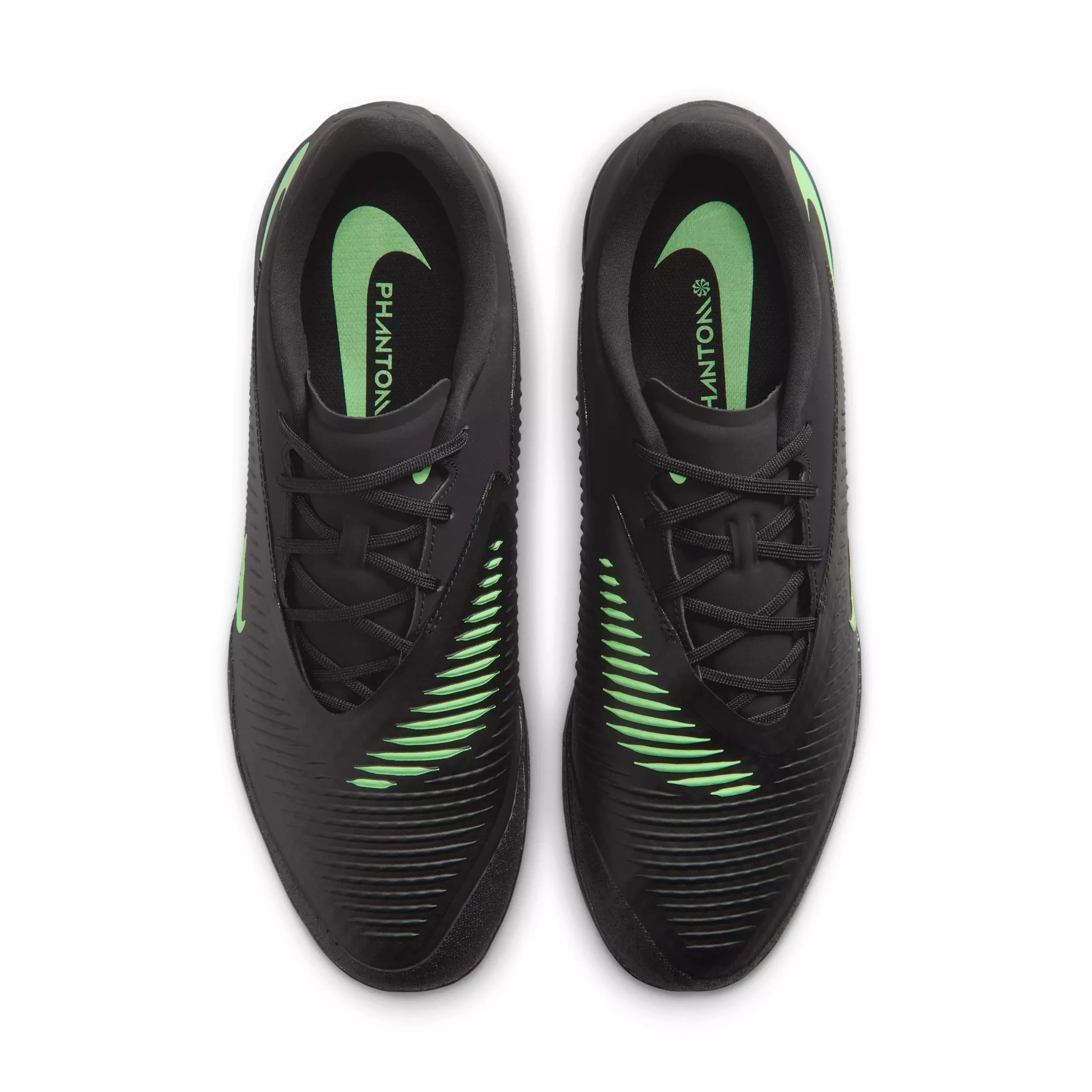 Nike Phantom 6 Low Academy IC "Black/Black/Illusion Green" Men's Soccer Shoe - BLACK/BLACK/GREEN