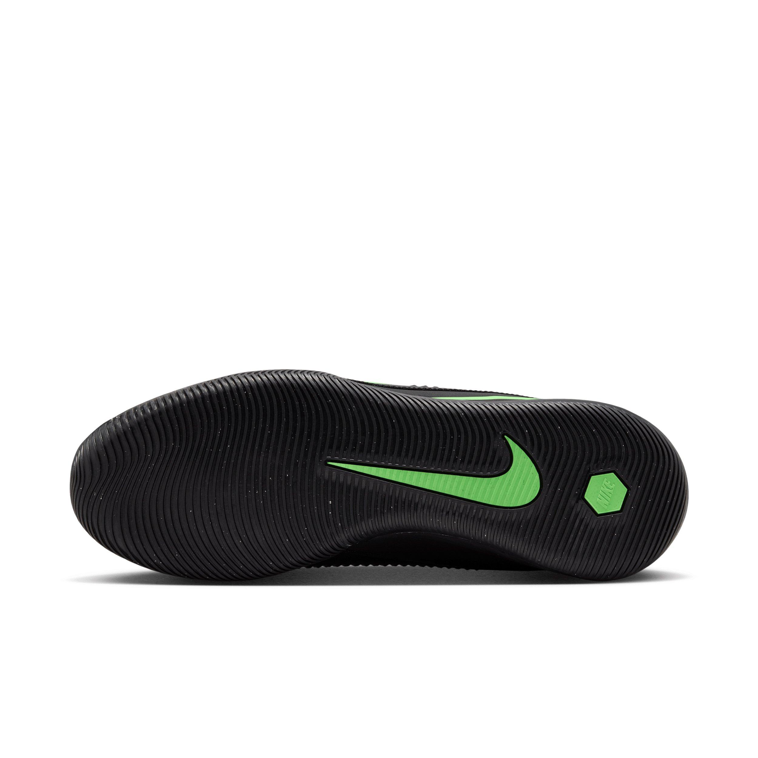 Nike Phantom 6 Low Academy IC "Black/Black/Illusion Green" Men's Soccer Shoe - BLACK/BLACK/GREEN Thumbnail View 6