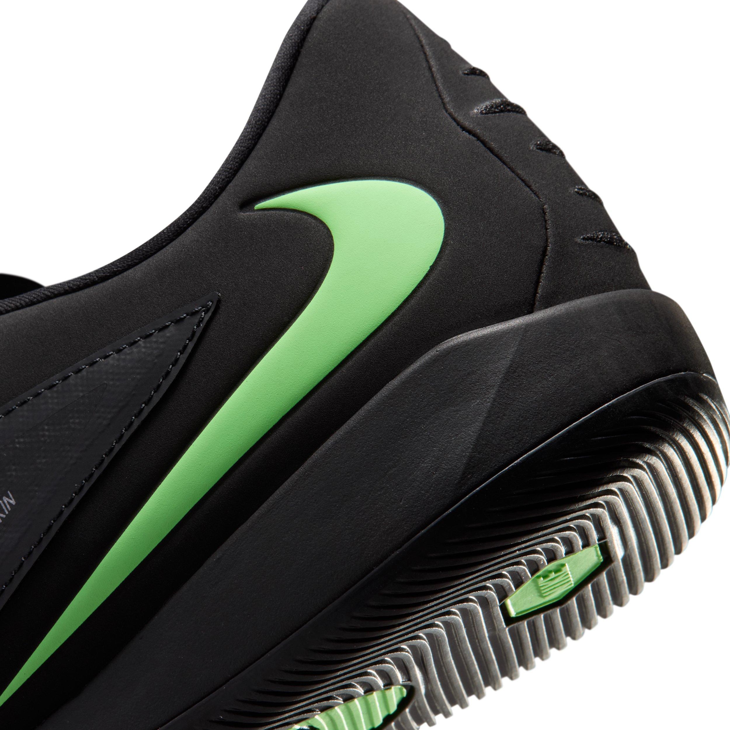 Nike Phantom 6 Low Academy IC "Black/Black/Illusion Green" Men's Soccer Shoe - BLACK/BLACK/GREEN Thumbnail View 8