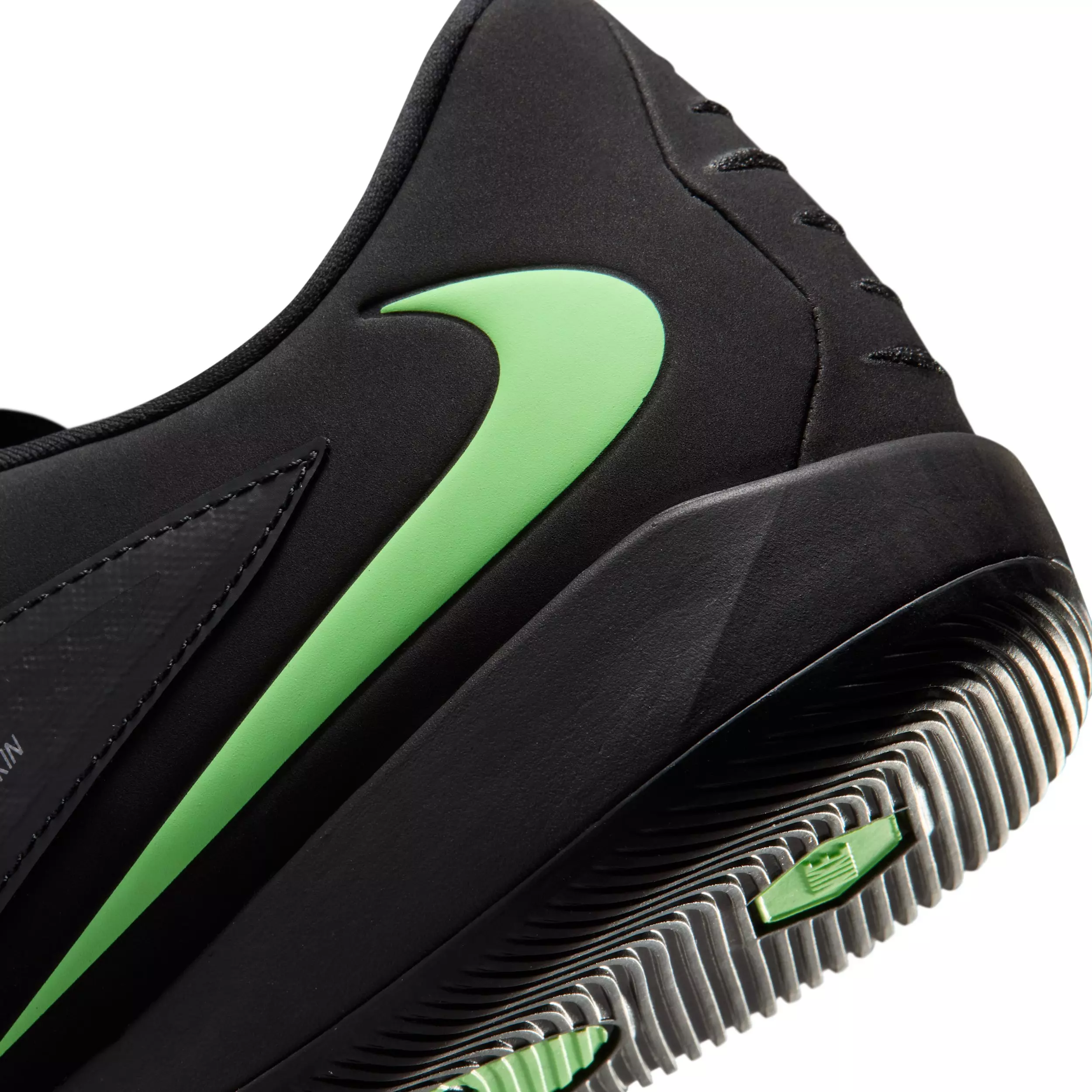 Nike Phantom 6 Low Academy IC "Black/Black/Illusion Green" Men's Soccer Shoe - BLACK/BLACK/GREEN