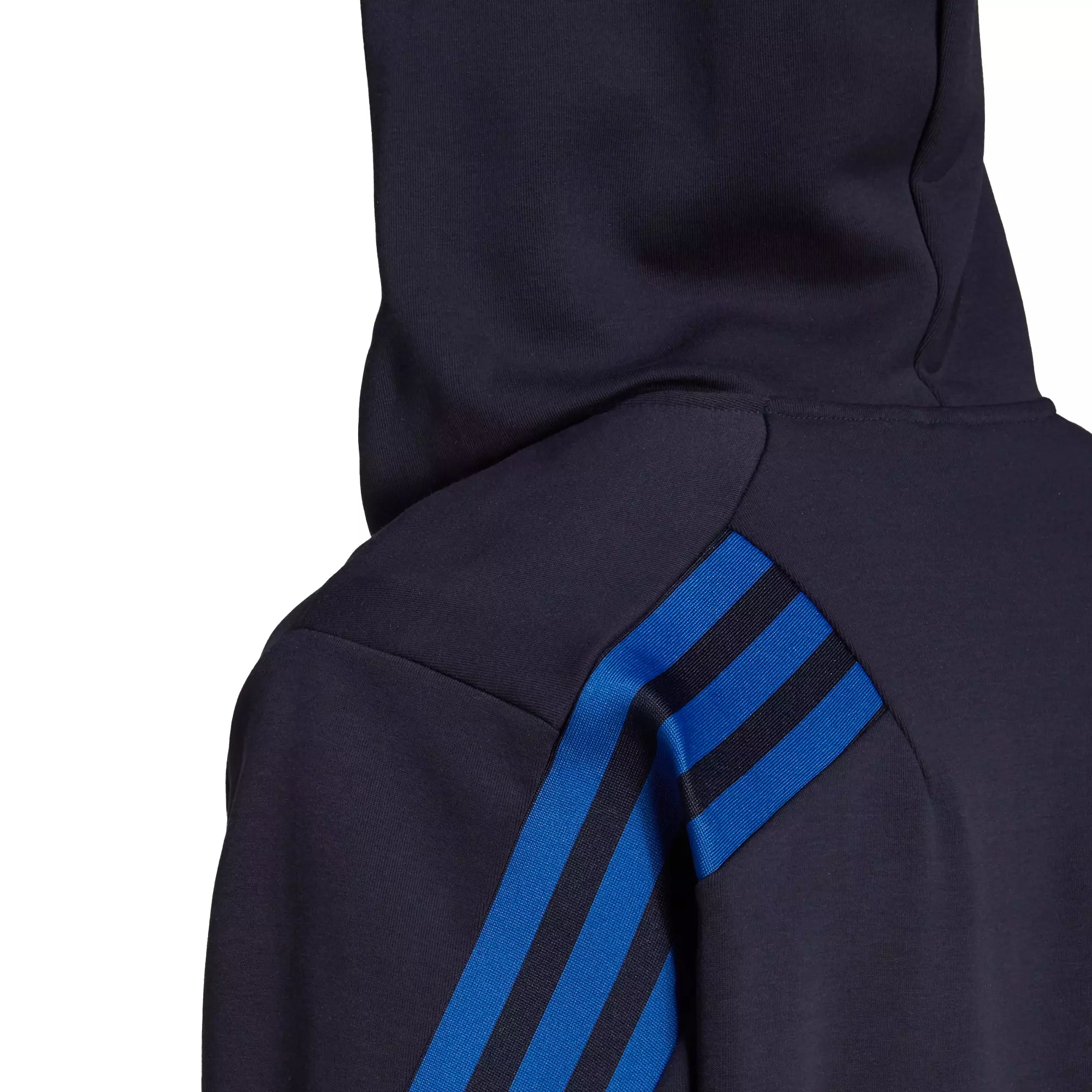 adidas Men's Sportswear Black/Royal Future Icons 3-Stripes Full-Zip Hoodie - BLACK/ROYAL
