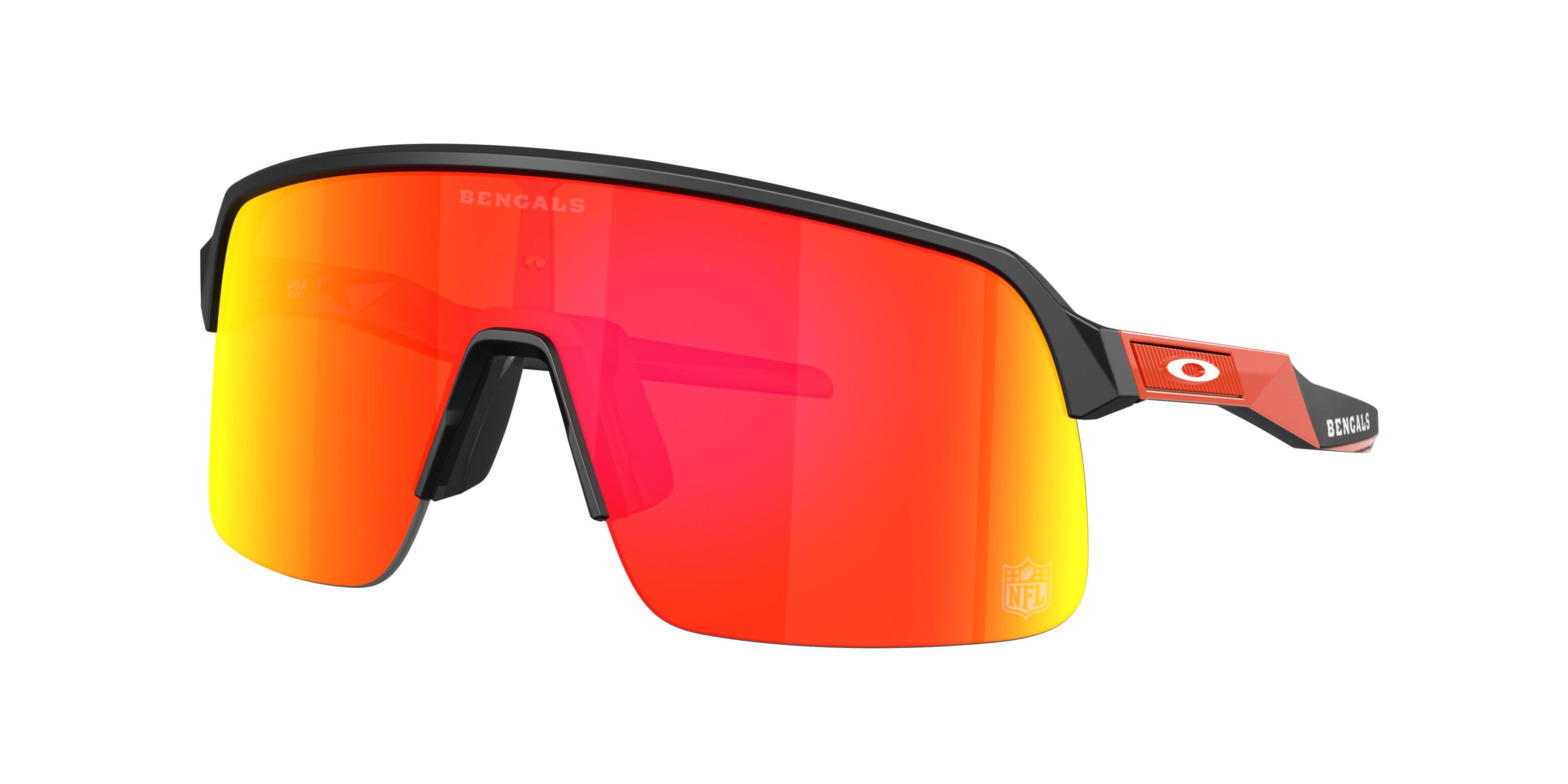 Oakley Cincinnati Bengals 2025 Sutro Lite Prizm Ruby Sunglasses &ndash; Matte Black - BLACK/RED Thumbnail View 1