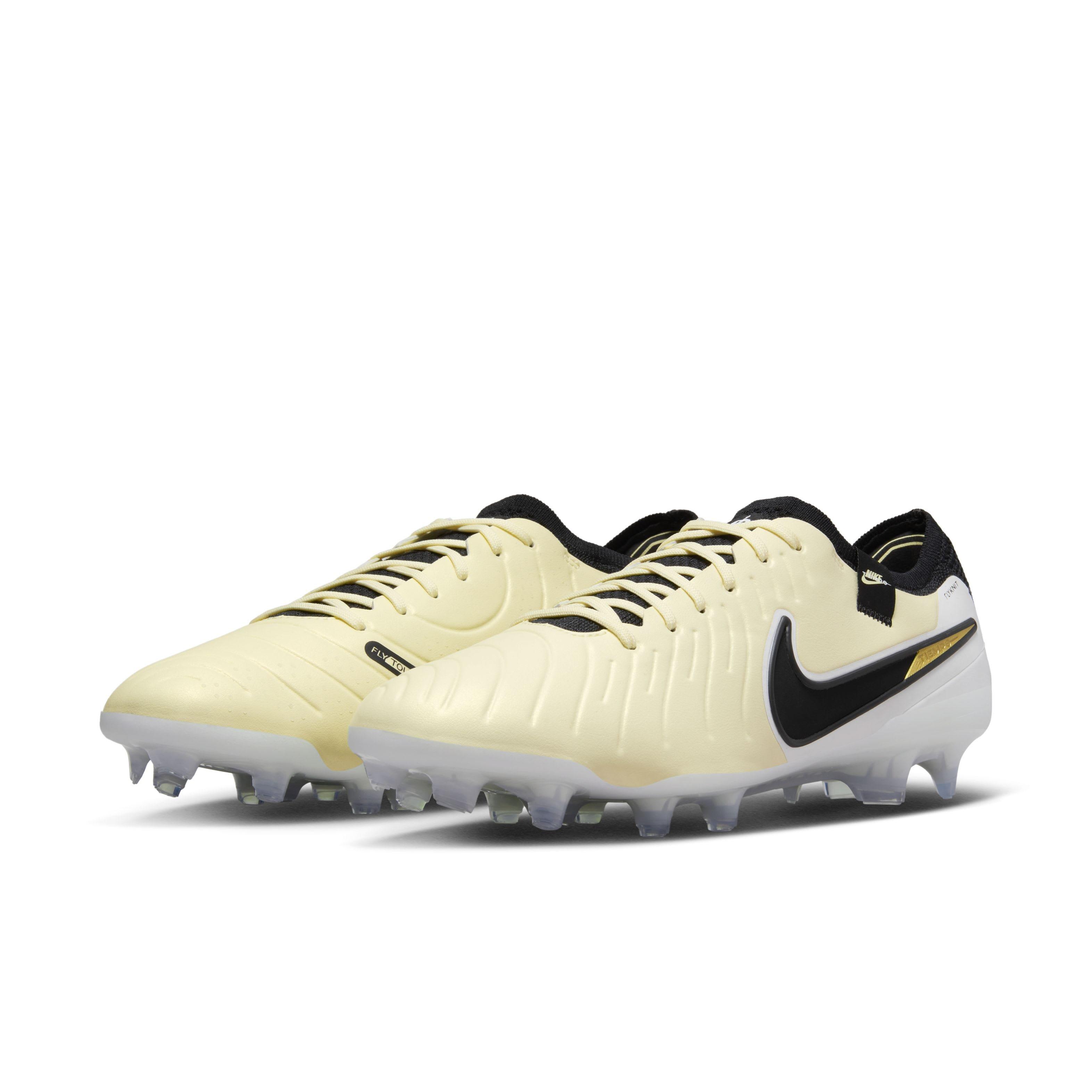 Nike Tiempo Legend 10 Elite FG Grade School Kids' "Lemonade/Metallic Gold Coin/Black" Soccer Cleat