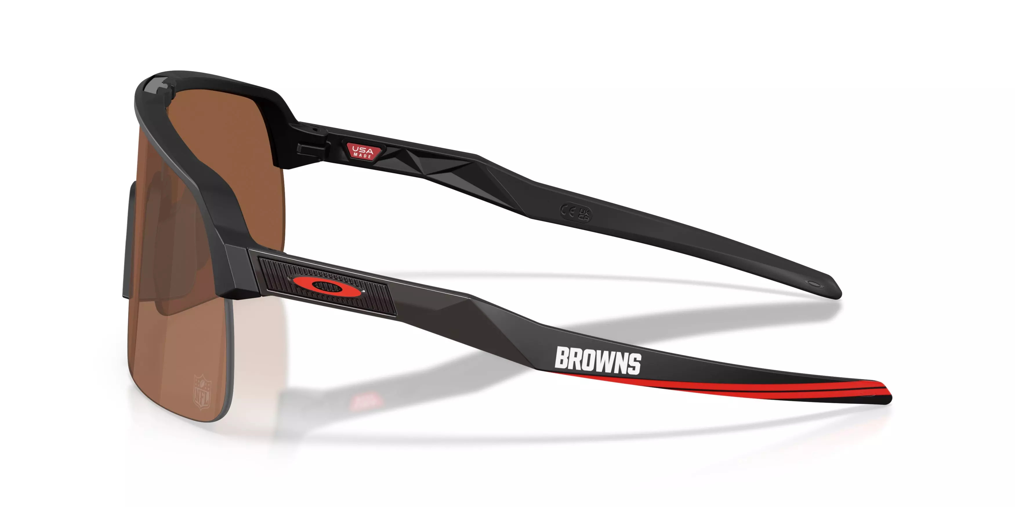 Oakley Cleveland Browns 2025 Sutro Lite Prizm Tungsten Sunglasses – Matte Black - BLACK/BROWN