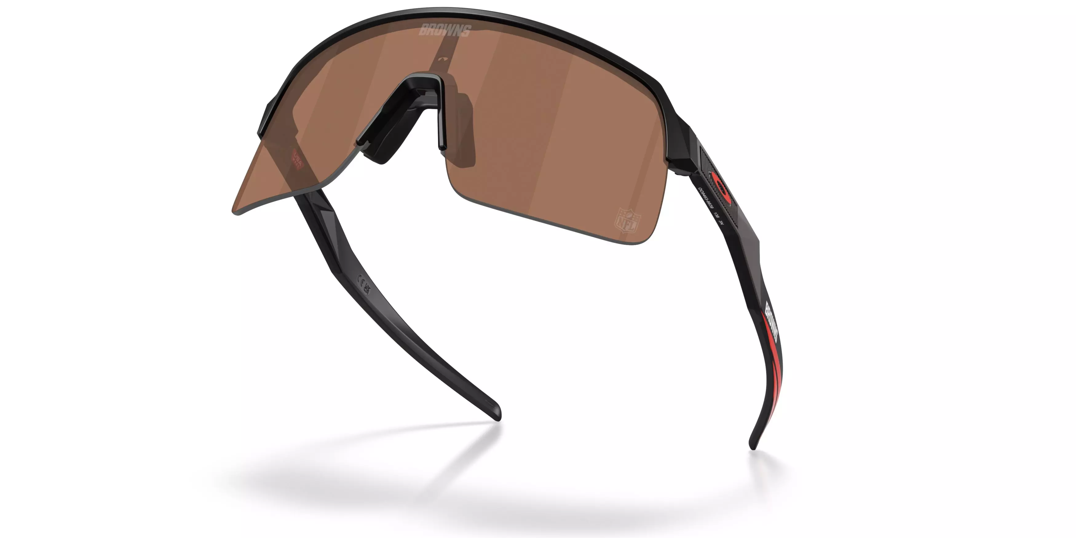 Oakley Cleveland Browns 2025 Sutro Lite Prizm Tungsten Sunglasses – Matte Black - BLACK/BROWN