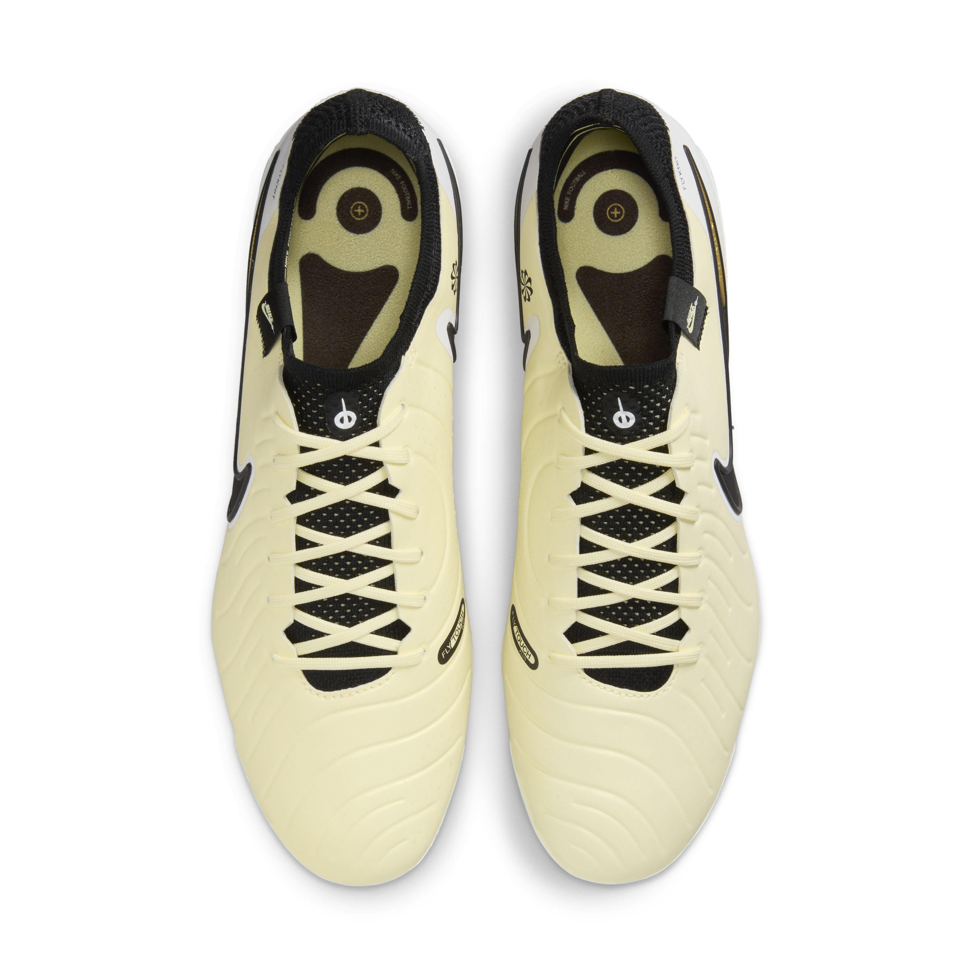 Nike Tiempo Legend 10 Elite FG "Lemonade/Metallic Gold Coin/Black" Men's Soccer Cleat - LEMONADE/GOLD/BLACK Thumbnail View 4