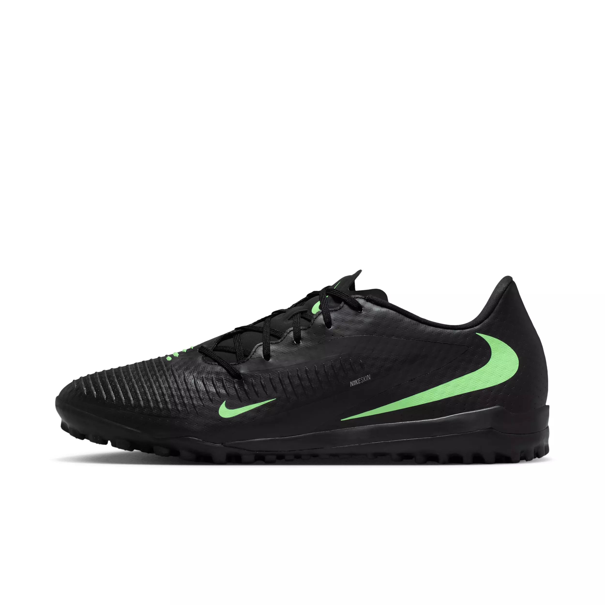Nike Phantom 6 Low Academy Turf "Black/Black/Illusion Green" Men's Soccer Shoe - BLACK/BLACK/GREEN