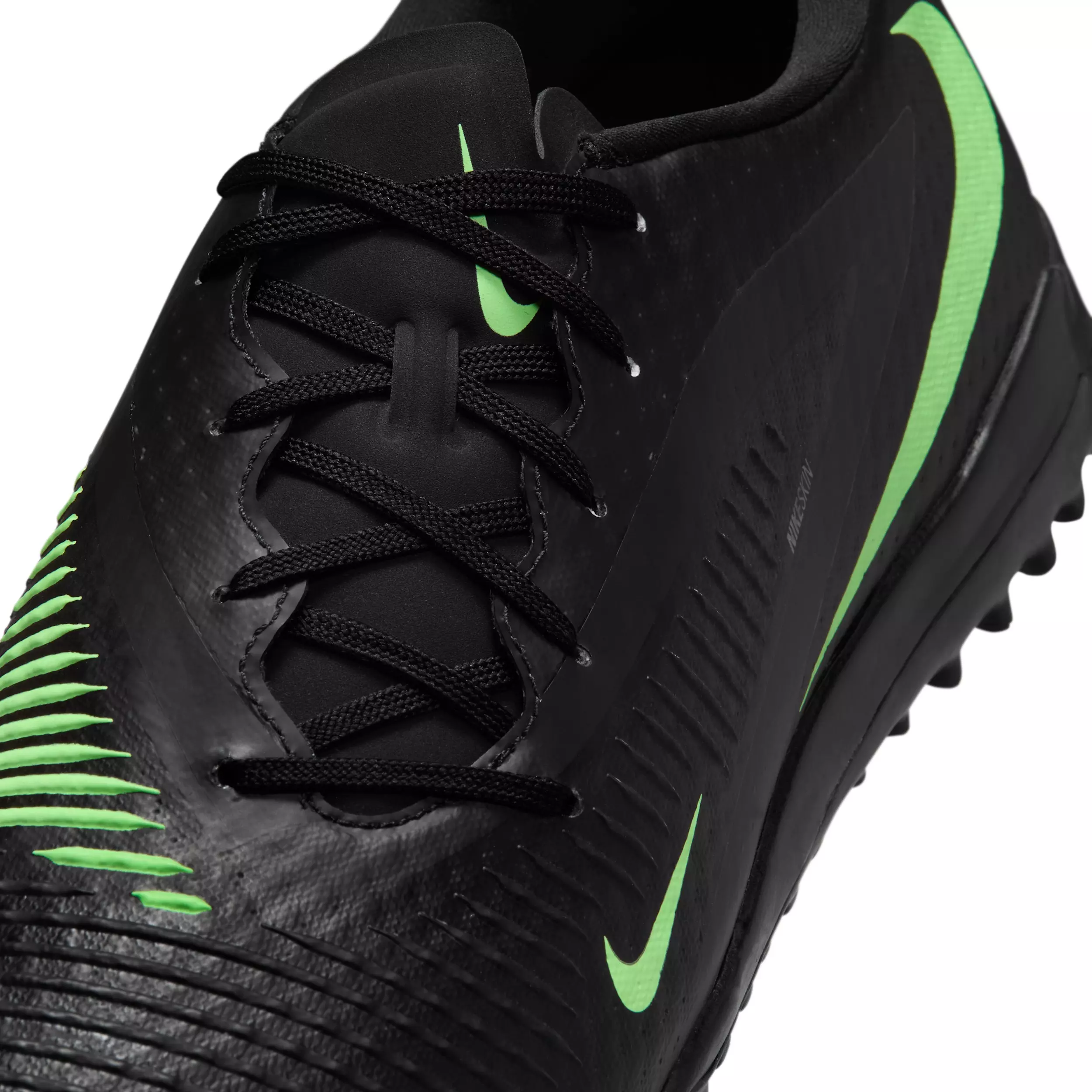 Nike Phantom 6 Low Academy Turf "Black/Black/Illusion Green" Men's Soccer Shoe - BLACK/BLACK/GREEN