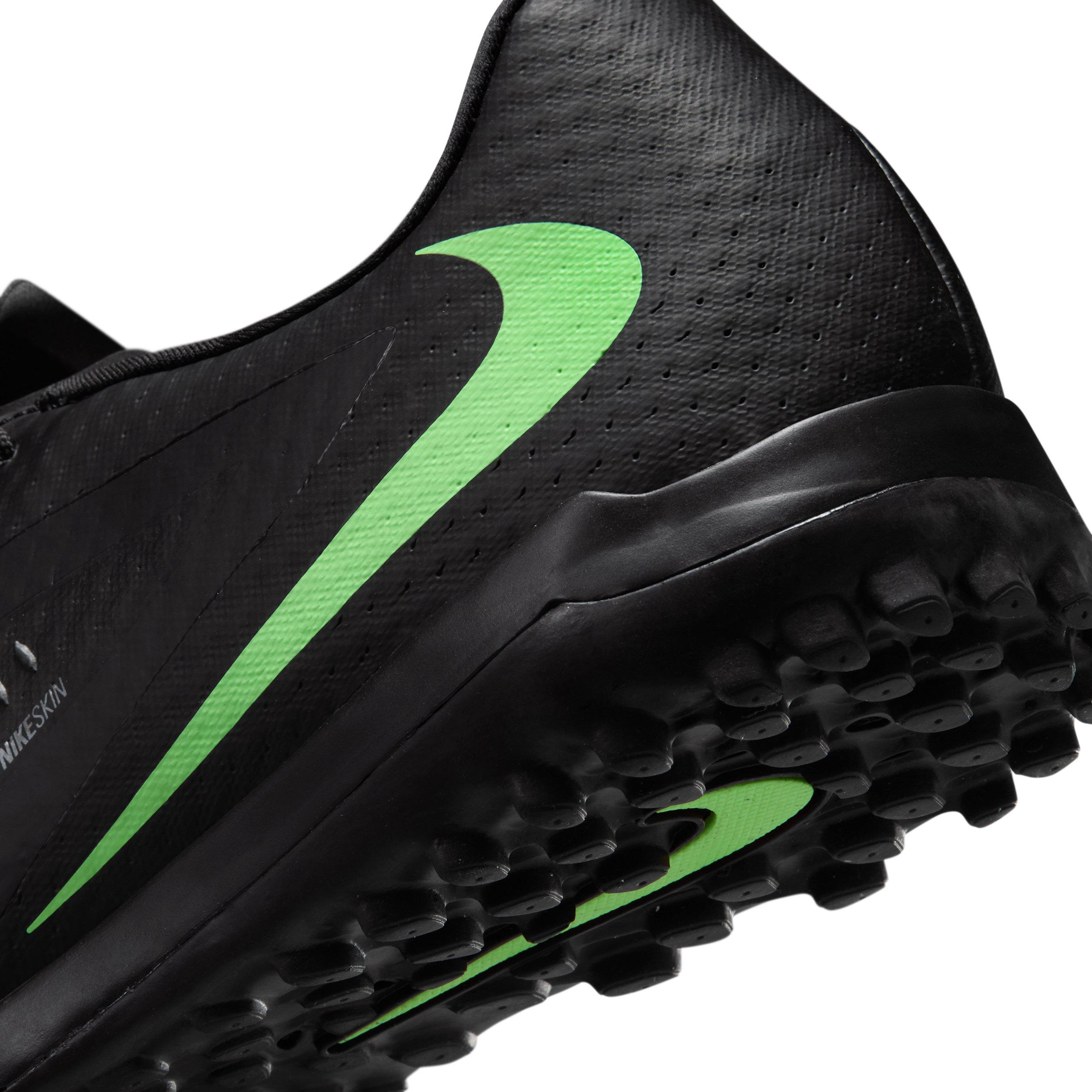 Nike Phantom 6 Low Academy Turf "Black/Black/Illusion Green" Men's Soccer Shoe - BLACK/BLACK/GREEN
