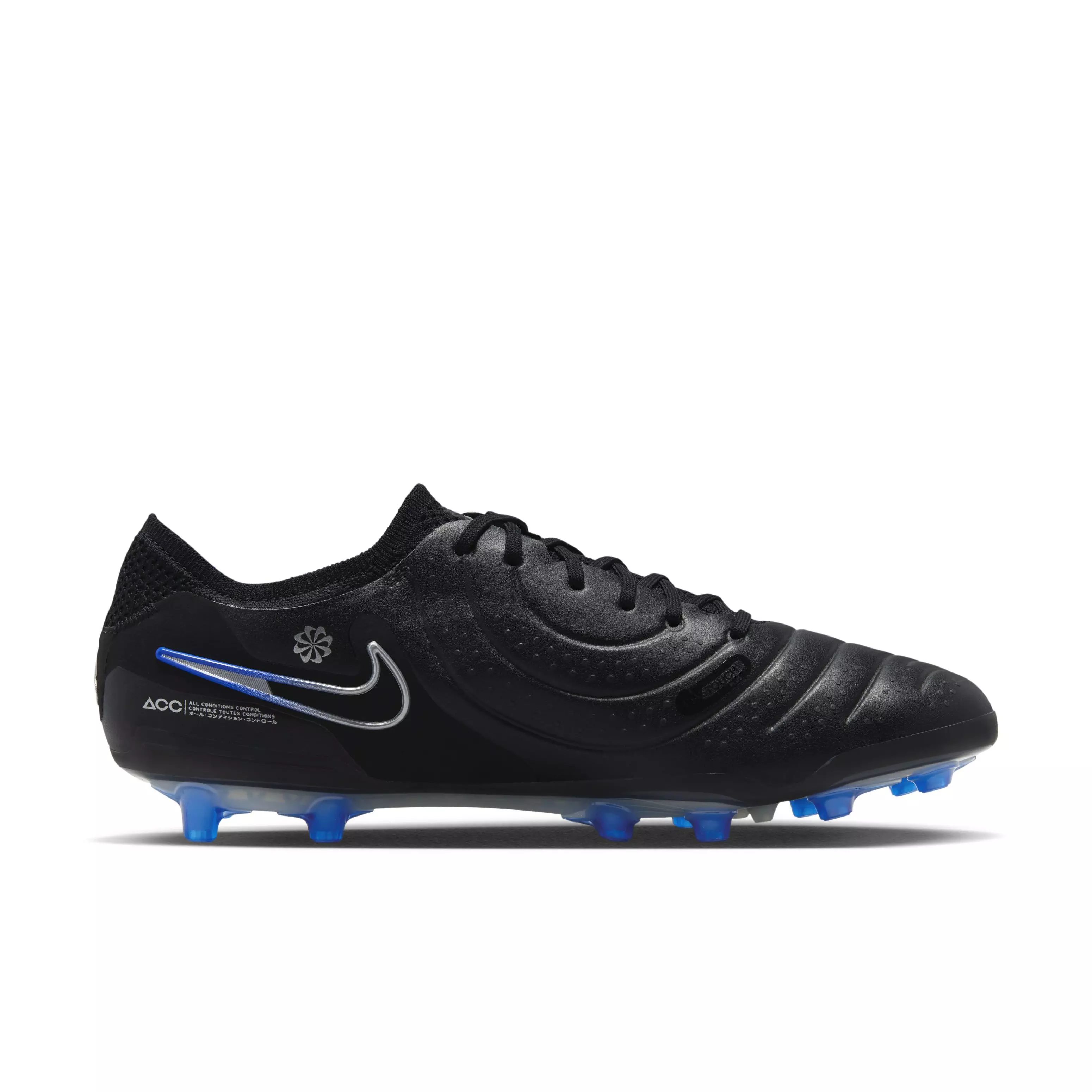 Nike Tiempo Legend 10 Elite AG "Black/Hyper Royal/Chrome" Men's Soccer Cleat - BLACK/ROYAL/CHROME