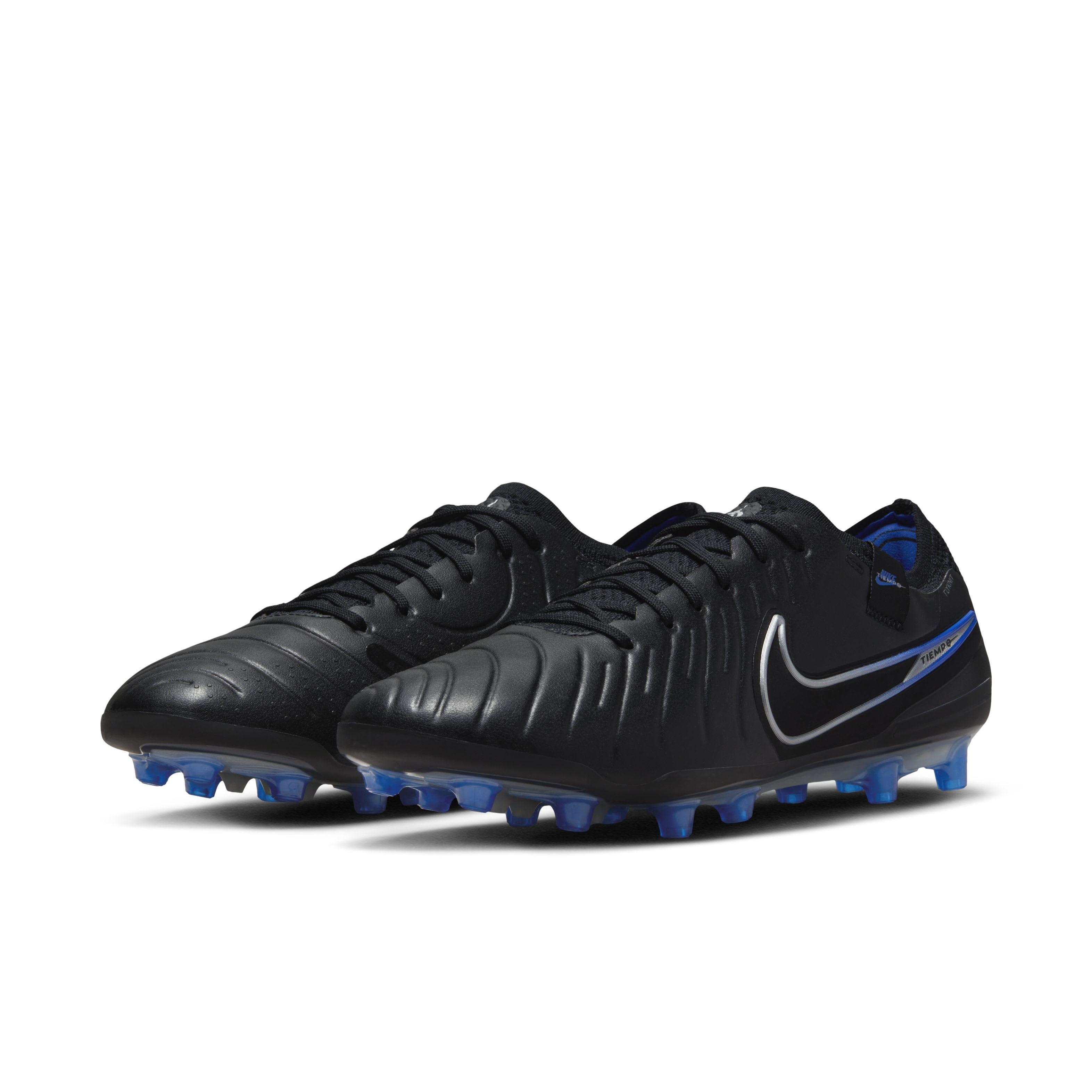 Nike Tiempo Legend 10 Elite AG Grade School Kids' "Black/Hyper Royal/Chrome" Soccer Cleat