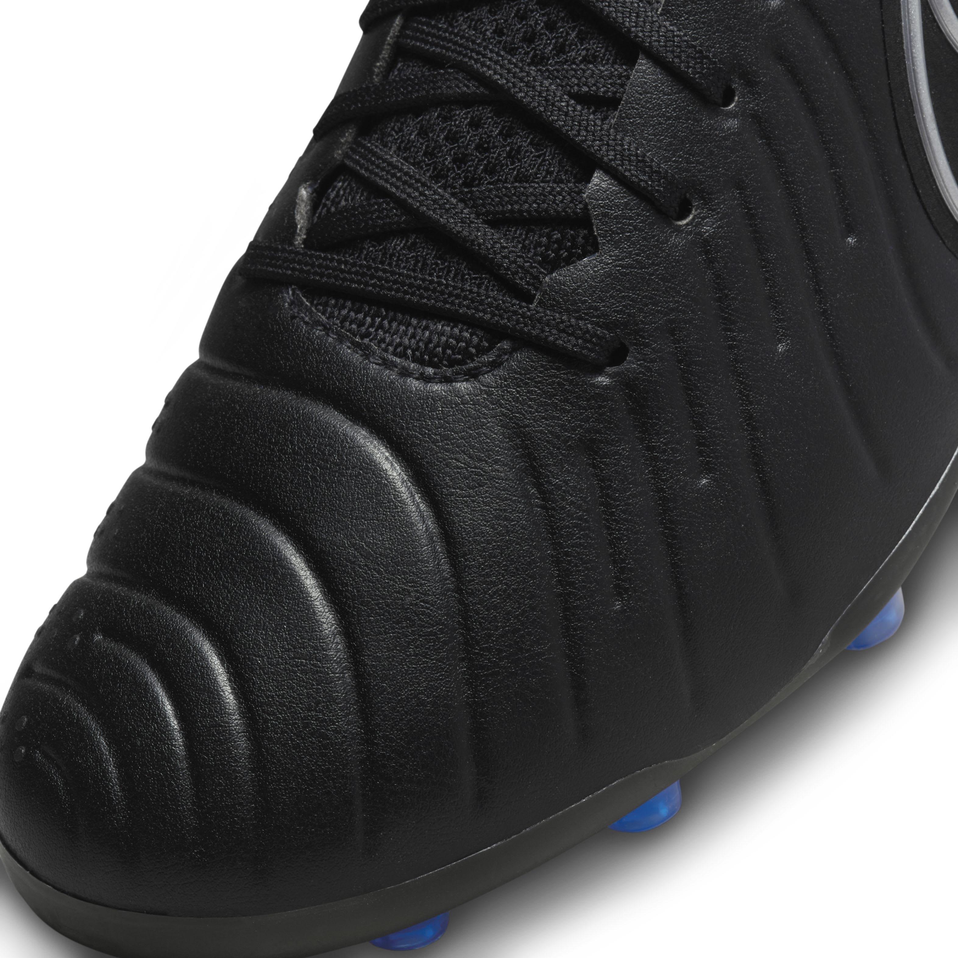 Nike Tiempo Legend 10 Elite AG Grade School Kids' "Black/Hyper Royal/Chrome" Soccer Cleat