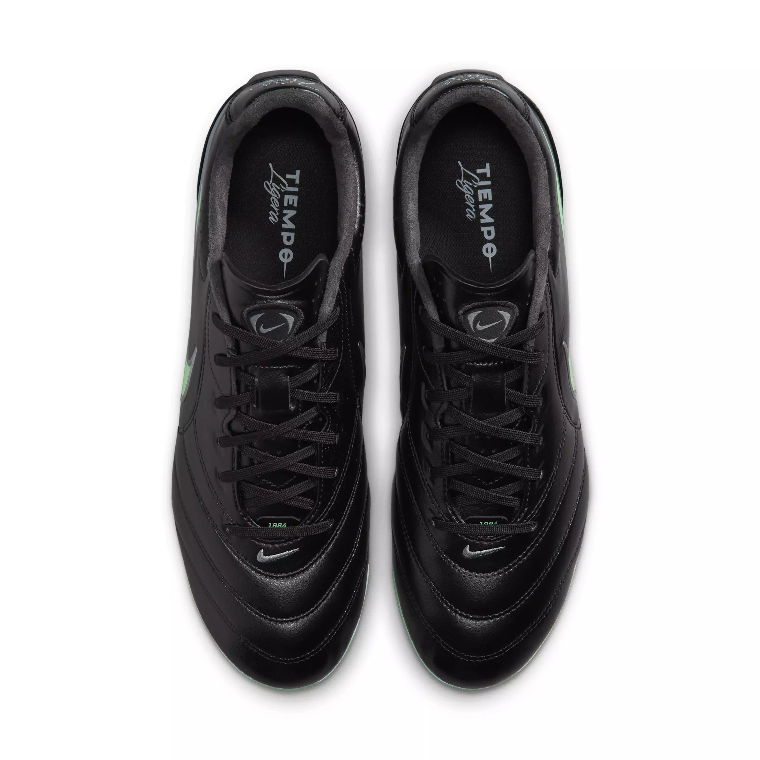 Nike Tiempo Ligera Pro FG "Black/Black/Illusion Green" Men's Soccer Cleat - BLACK/BLACK/GREEN